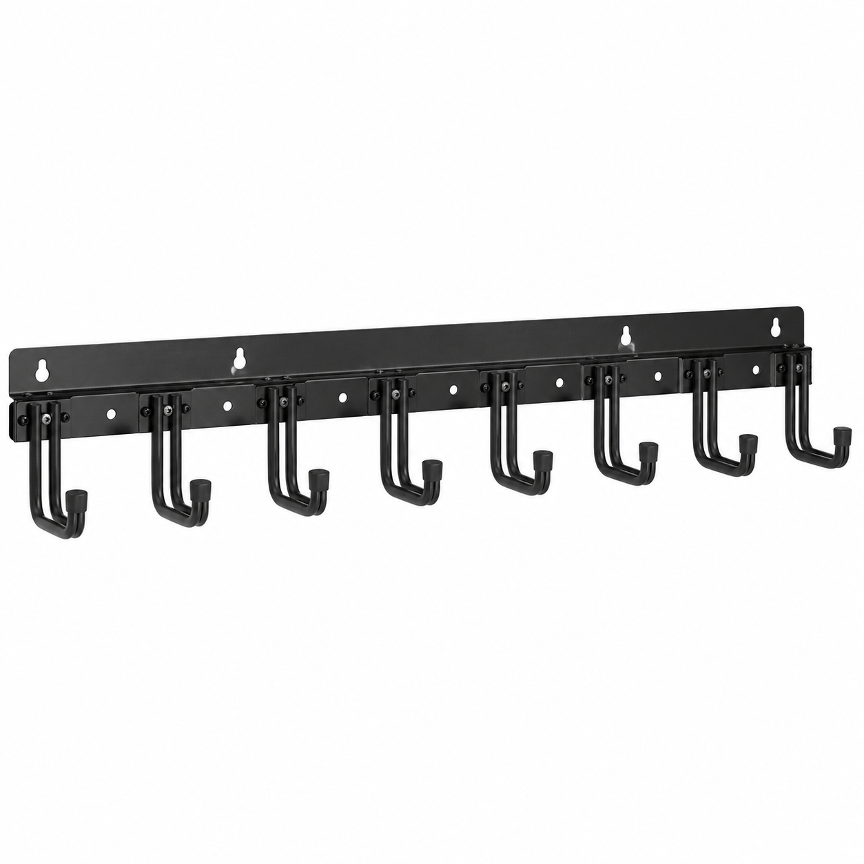 Gartengerätehalter Wandmontage Schwarz 8 Haken für Schuppen und Garage