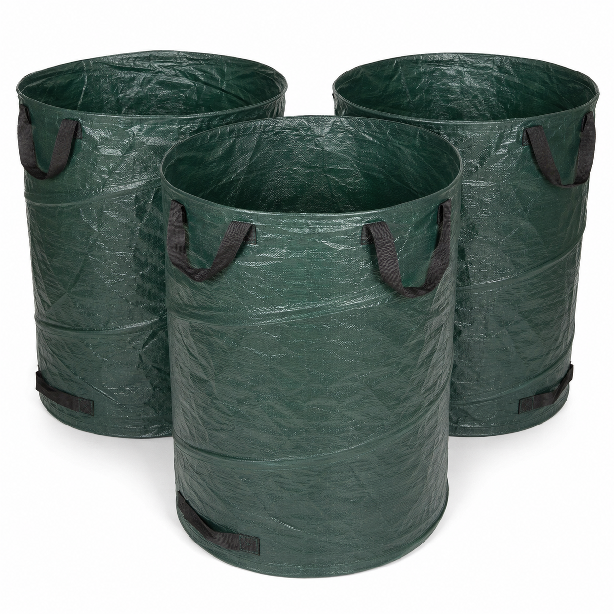 Laubsack Pop-up 272 l Grün 3er-Set für Gartenabfälle