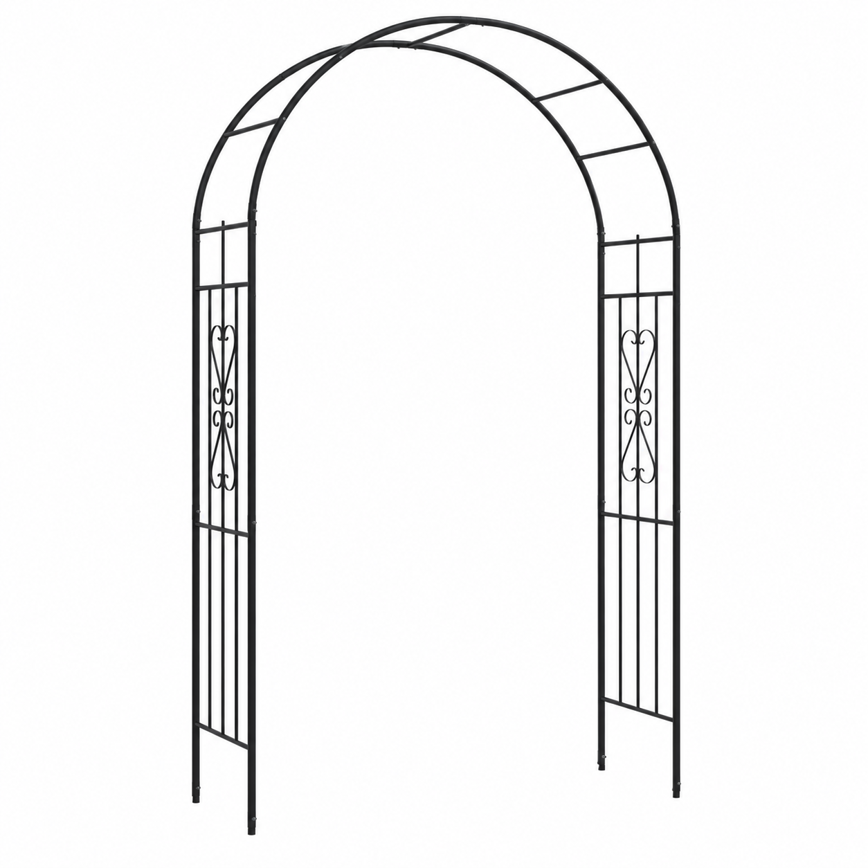 Rosenbogen Metall Schwarz 240x140x38 cm für Gartenwege