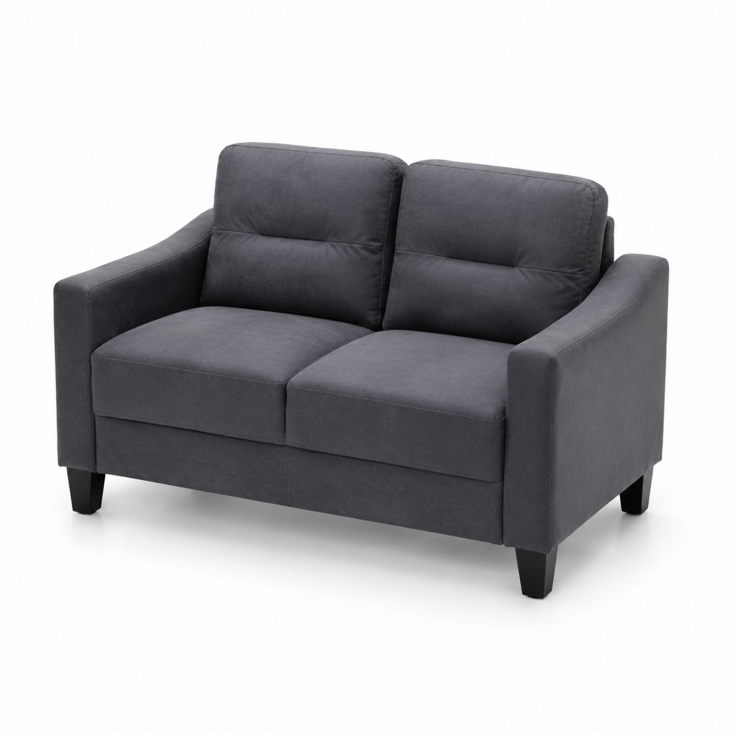 Sofa dwuosobowa welurowa ciemnoszara 160 cm
