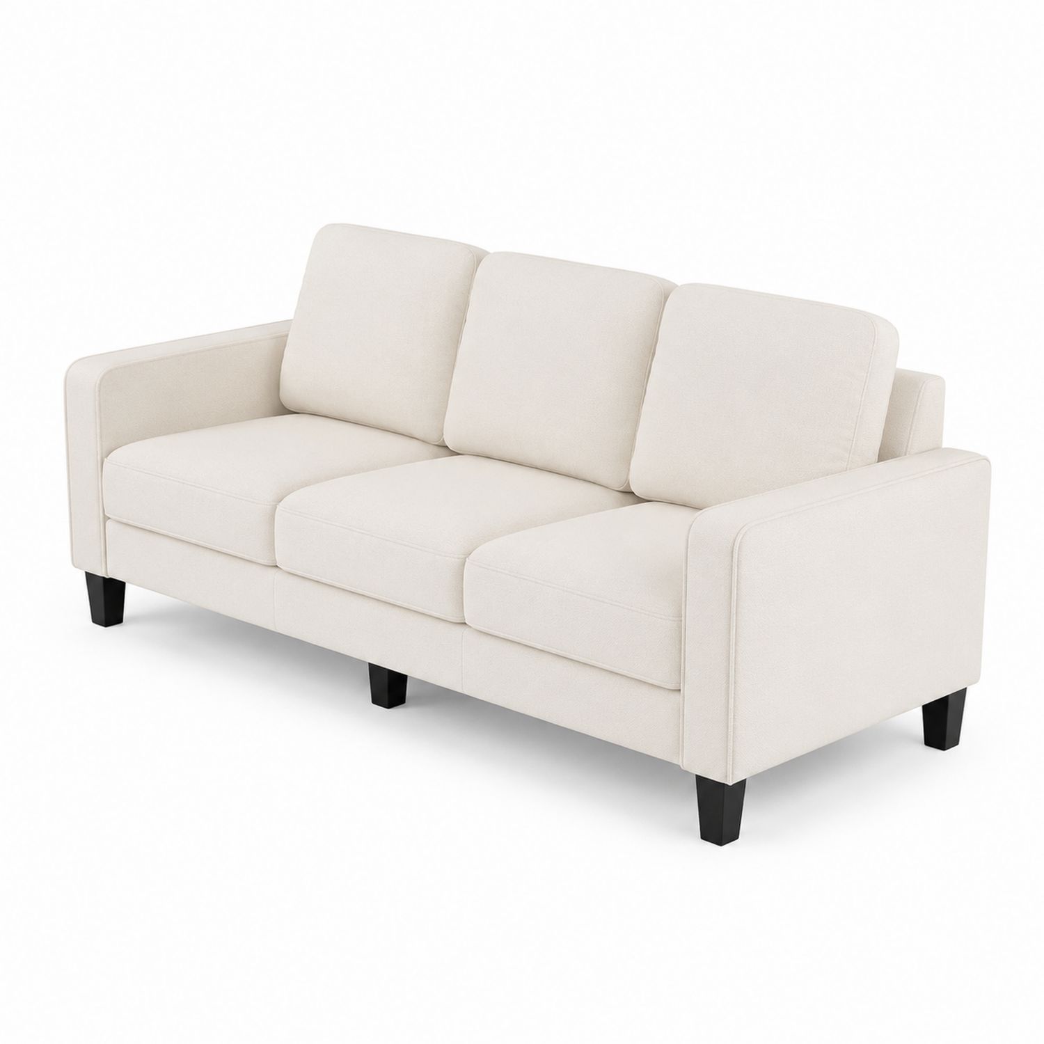 Sofa trzyosobowa 210 cm x 85 cm x 85 cm tkanina poliestrowa Beżowa