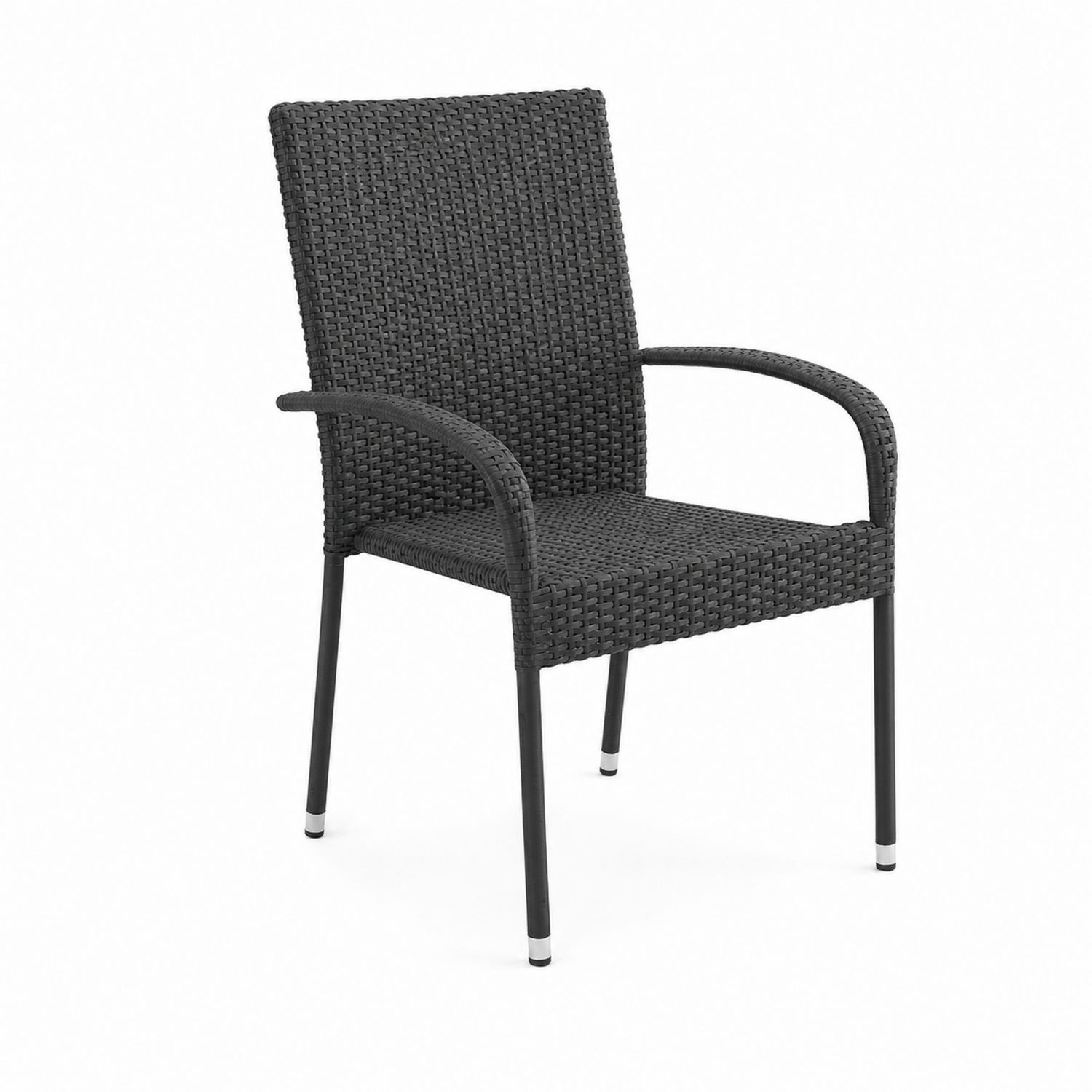 Krzesło ogrodowe z technorattanu ciemnoszare 90x58x57 cm