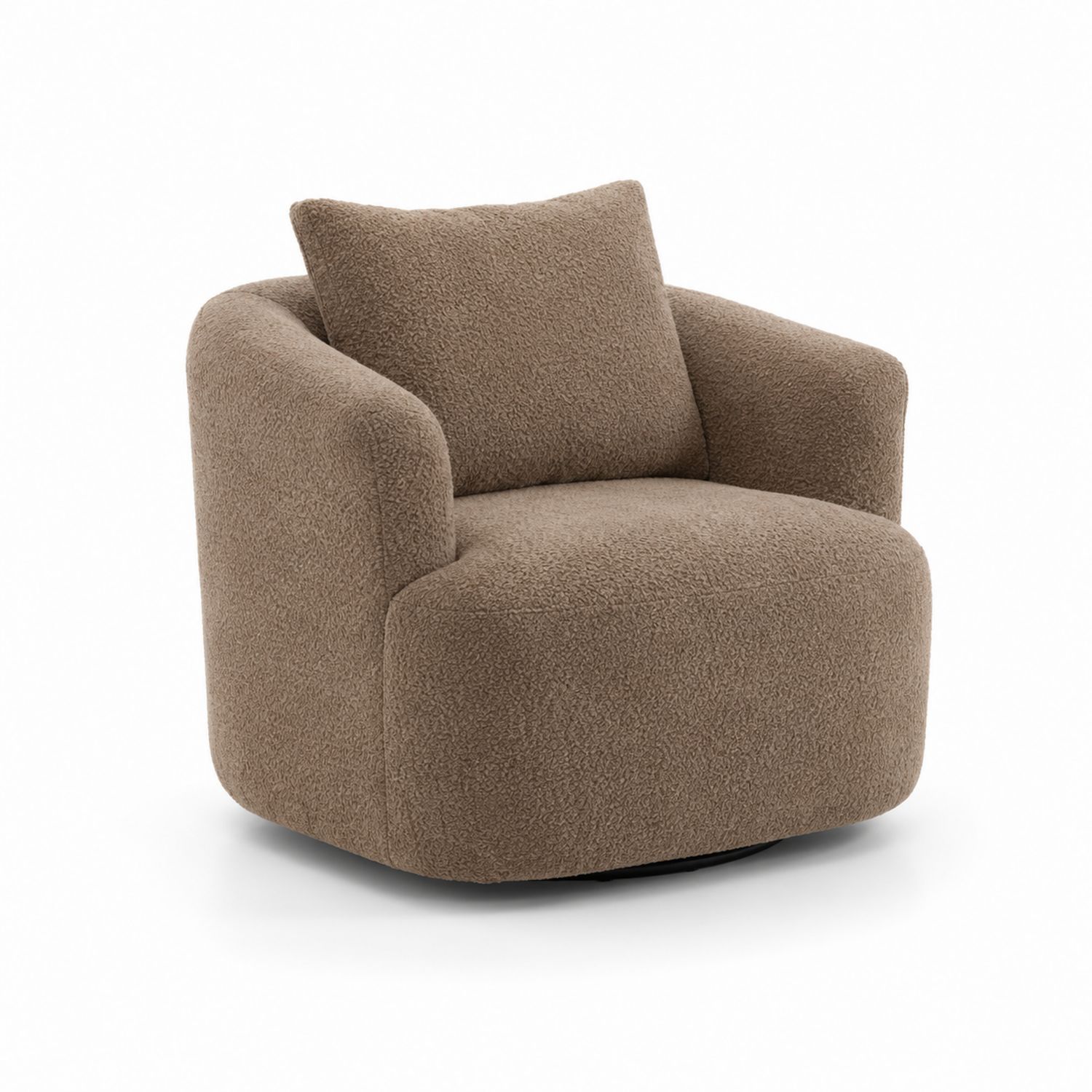 Krzesło obrotowe boucle brązowe 90x80x80 cm-Nerlidor