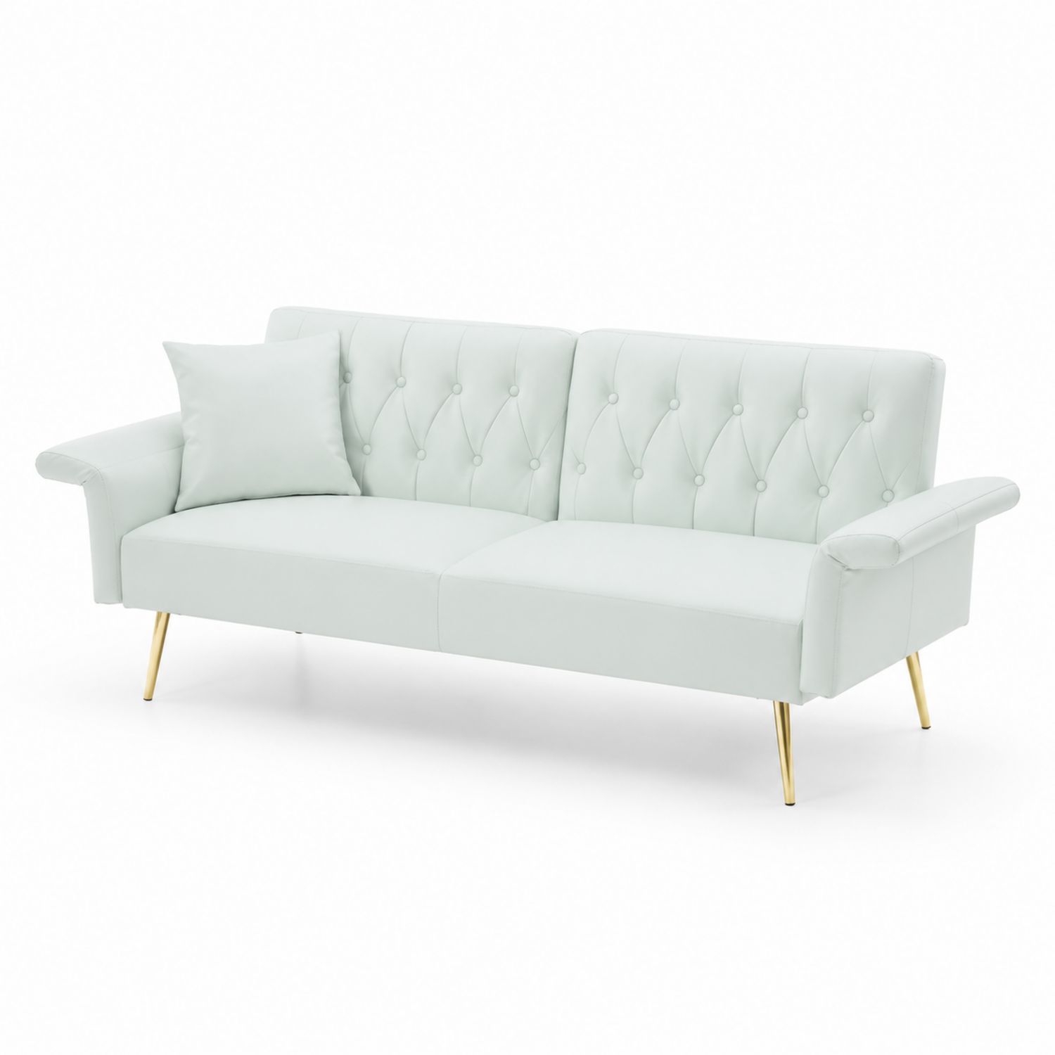 Sofa trzyosobowa z PU Skóry z Metalowymi Nóżkami-Nerlidor