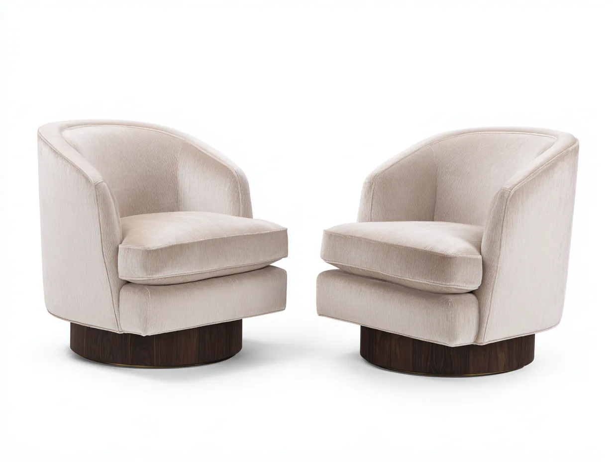 Sessel 2er-Set Strukturstoff 76x73x75 cm - Beige und Braun - Schalensitz für Wohnzimmer-Havoraminest