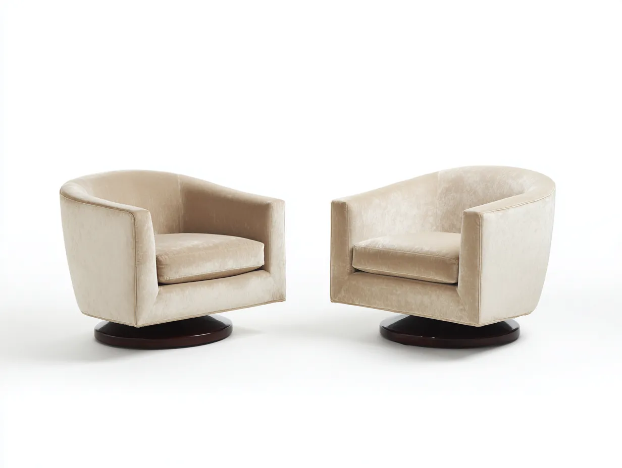 Sessel 2er-Set Samt 78x75x74 cm - Beige und Braun - elegant für Wohnzimmer-Havoraminest