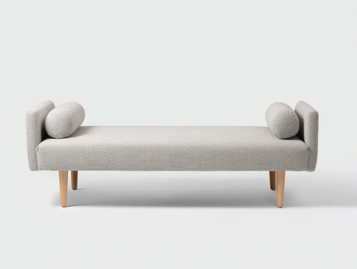 Bank Stoffbezug 148x43x56 cm - Beige und Natur - für Schlafzimmer im reduzierten Design-Havoraminest