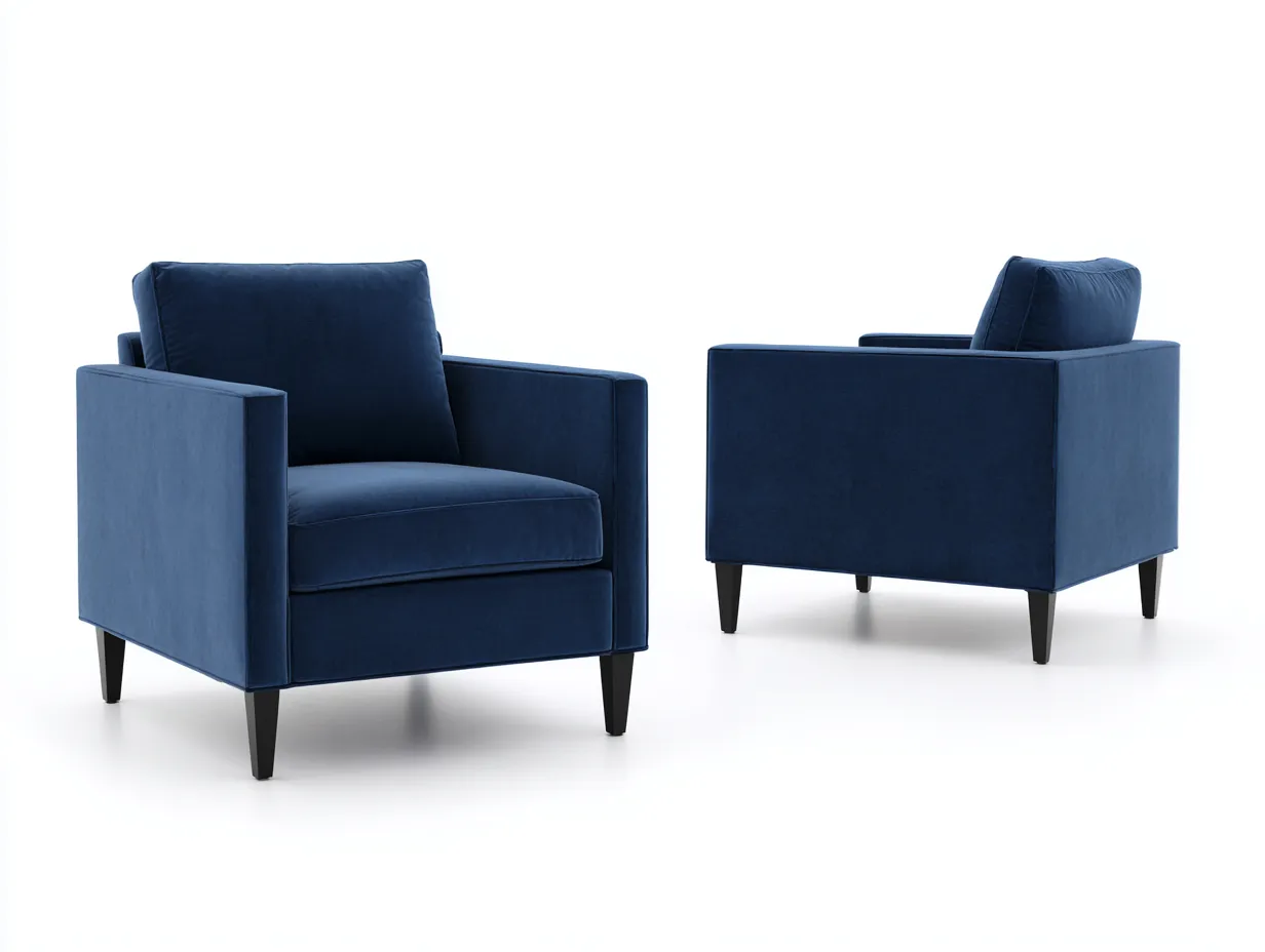 Sessel 2er-Set Stoff 83x80x77 cm - Blau und Schwarz - modern für Wohnzimmer-Havoraminest