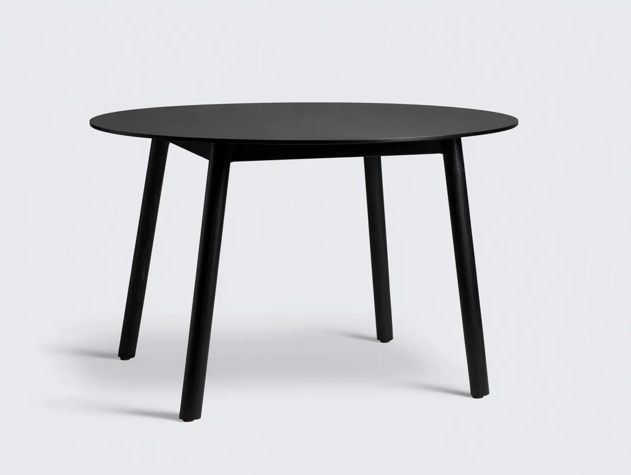 Esstisch rund Holzoptik 120x75x75 cm - schwarz - kompakt für Restaurant-Havoraminest
