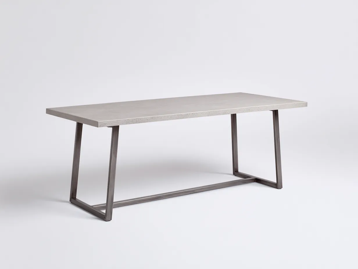 Esstisch rechteckig Steinoptik Metall 200x100x75 cm - grau - moderner Restauranttisch-Havoraminest