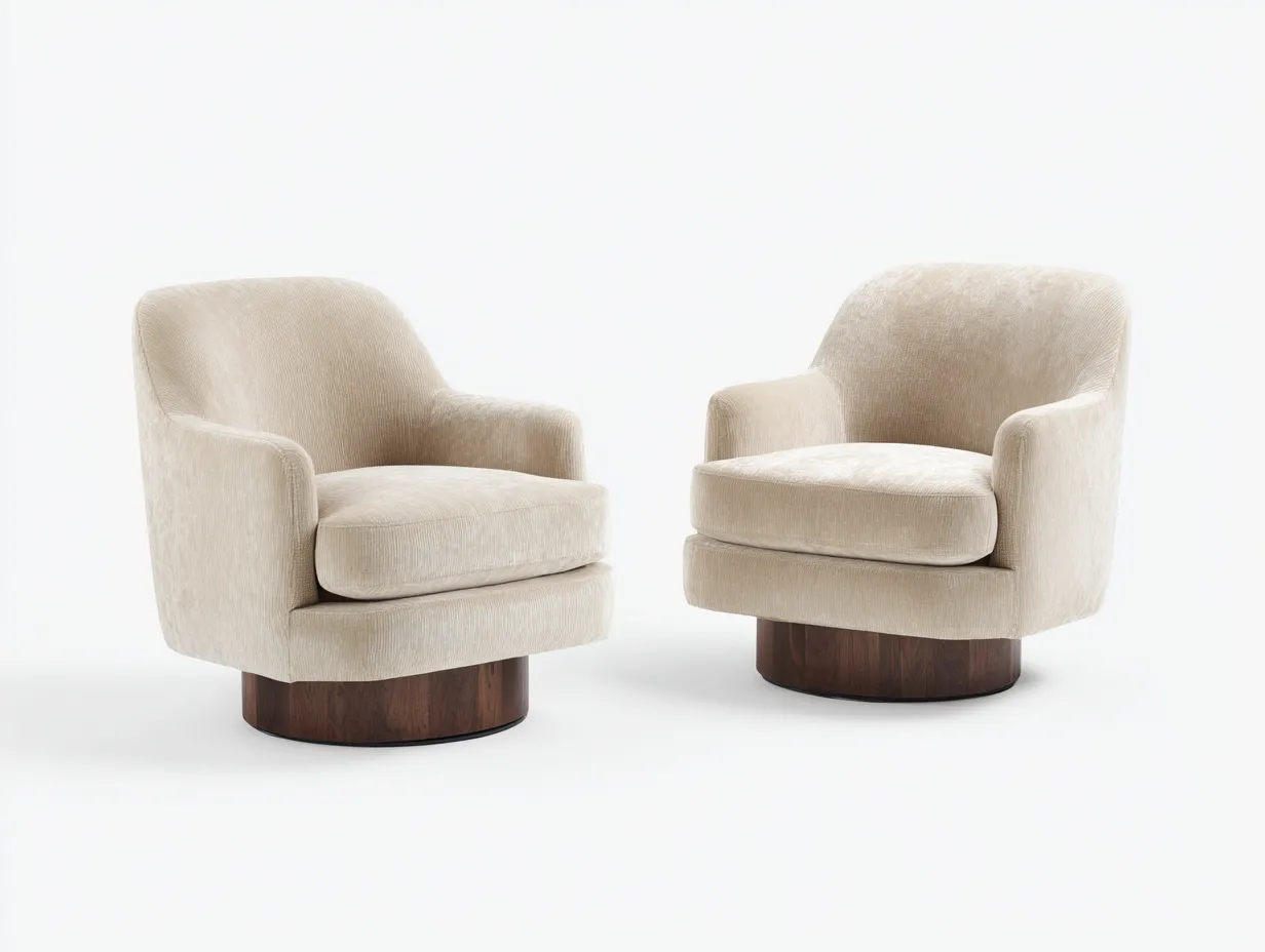 Sessel 2er-Set Strukturstoff 81x77x80 cm - Beige und Braun - gepolstert für Wohnzimmer-Havoraminest