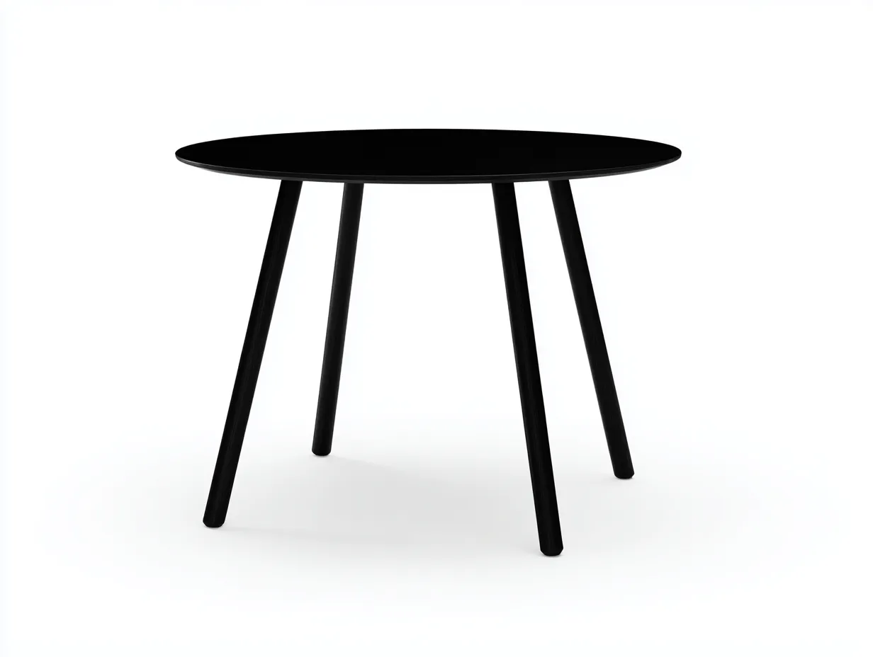 Esstisch rund Holzoptik 120x75x75 cm - schwarz - Restaurant und Essbereich-Havoraminest