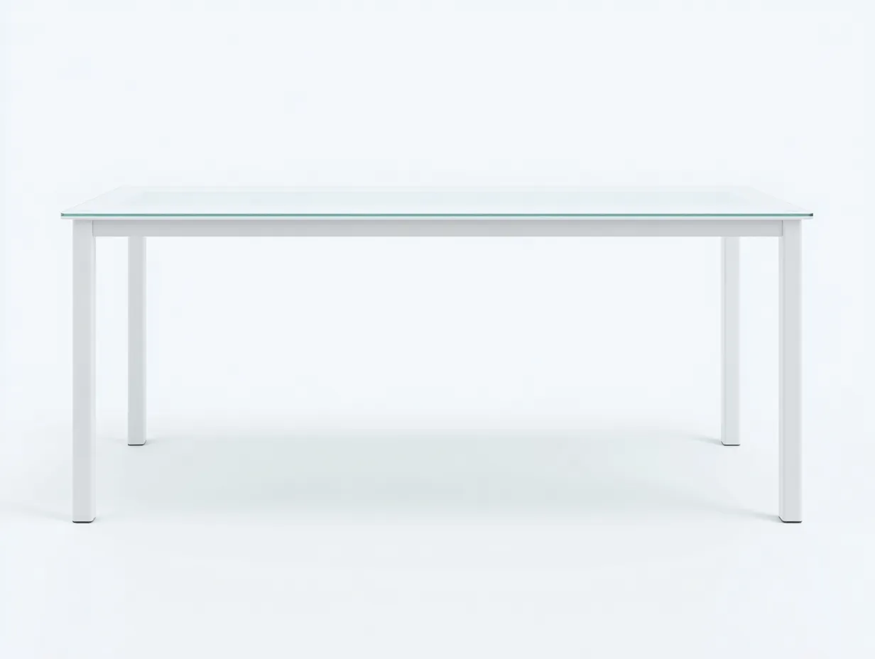 Esstisch rechteckig Glas Metall 180x90x75 cm - transparent weiß - modern für Restaurant-Havoraminest