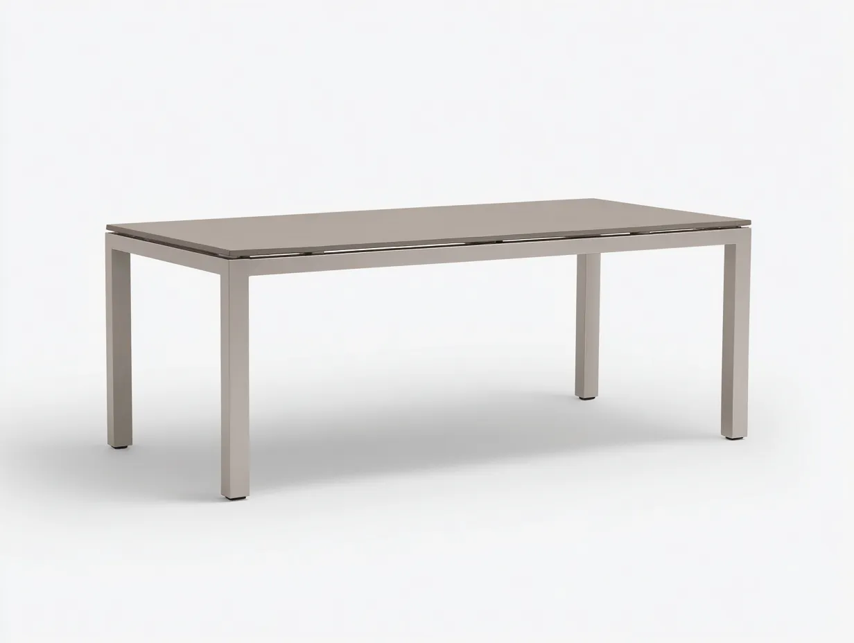 Esstisch rechteckig Metall 180x90x75 cm - taupegrau - Restaurant und Essbereich-Havoraminest