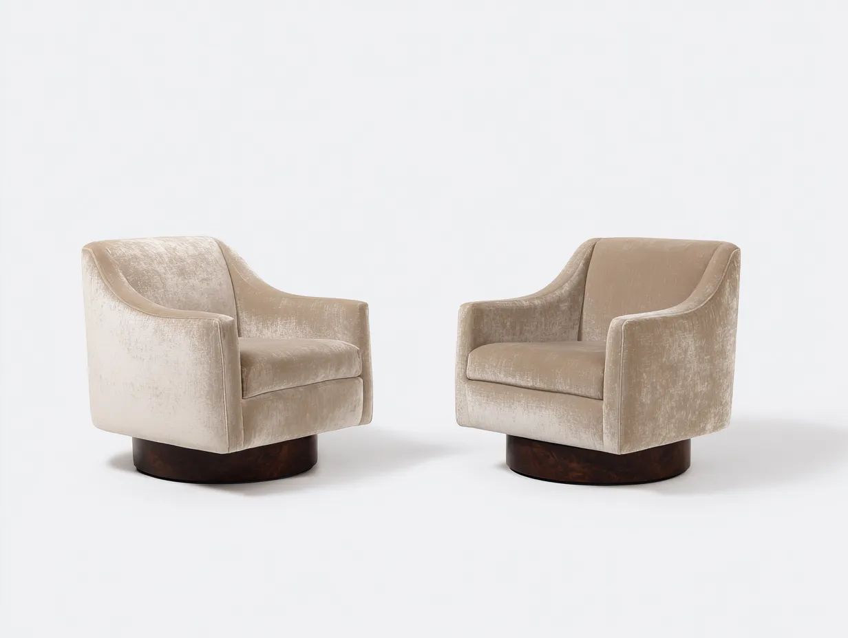 Sessel 2er-Set Velours 83x79x78 cm - Beige und Braun - Komfortform für Wohnzimmer-Havoraminest