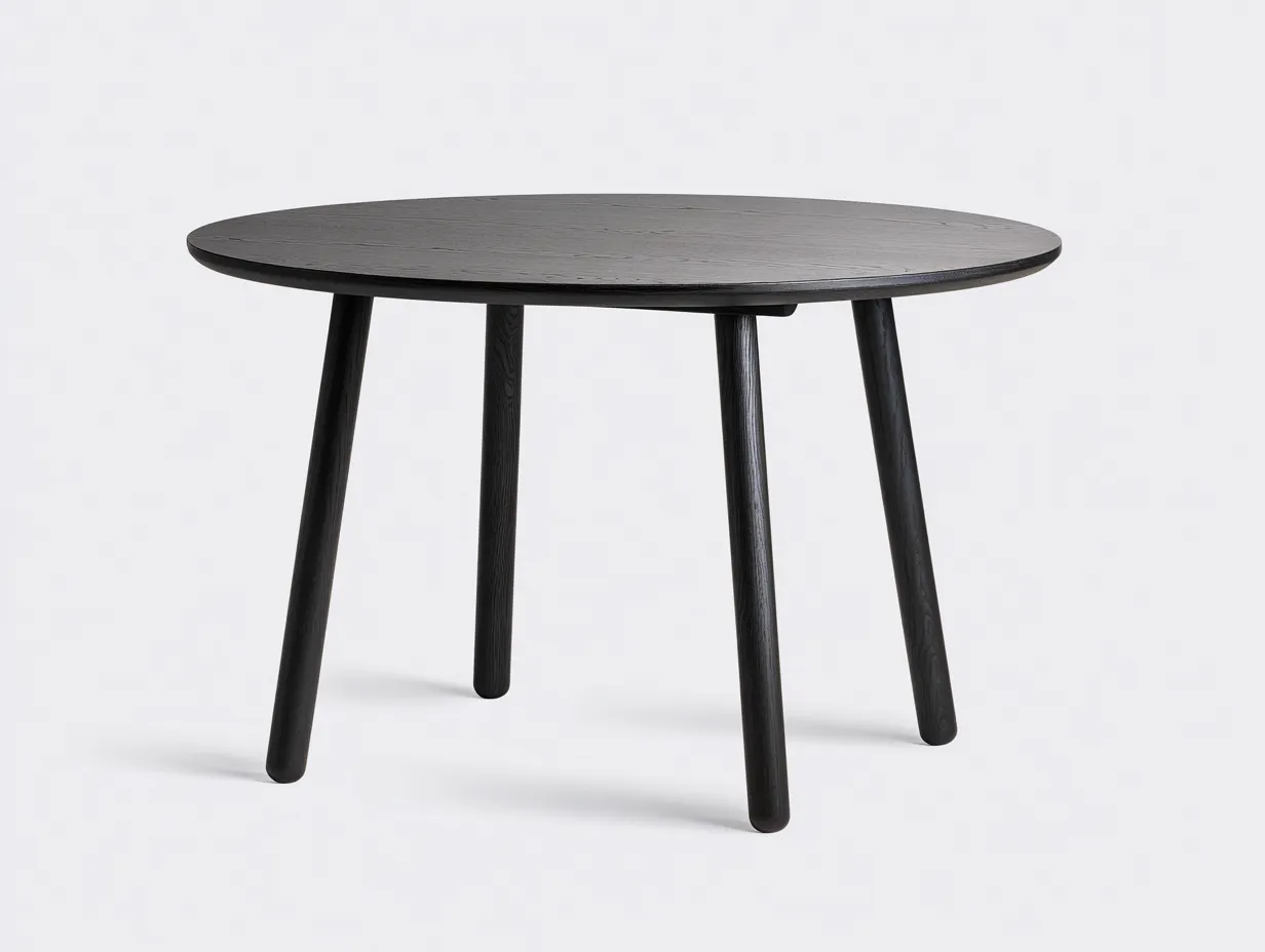 Esstisch rund Holz 120x75x75 cm - schwarz - minimalistisch für Essbereich-Havoraminest