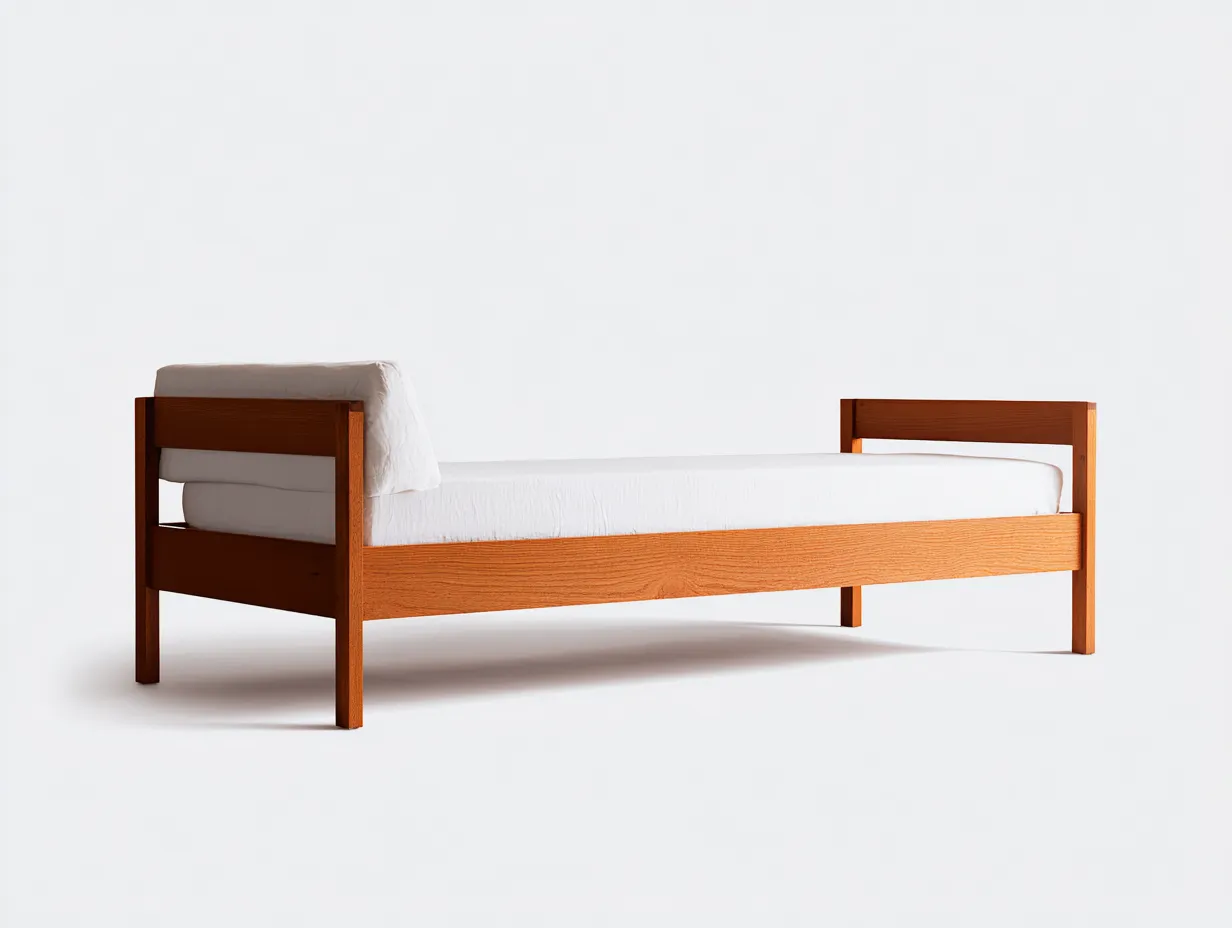Bett aus Holz 210x99x84 cm - rotbraun - Einzelbett mit Strebenrahmen-Sanorihome