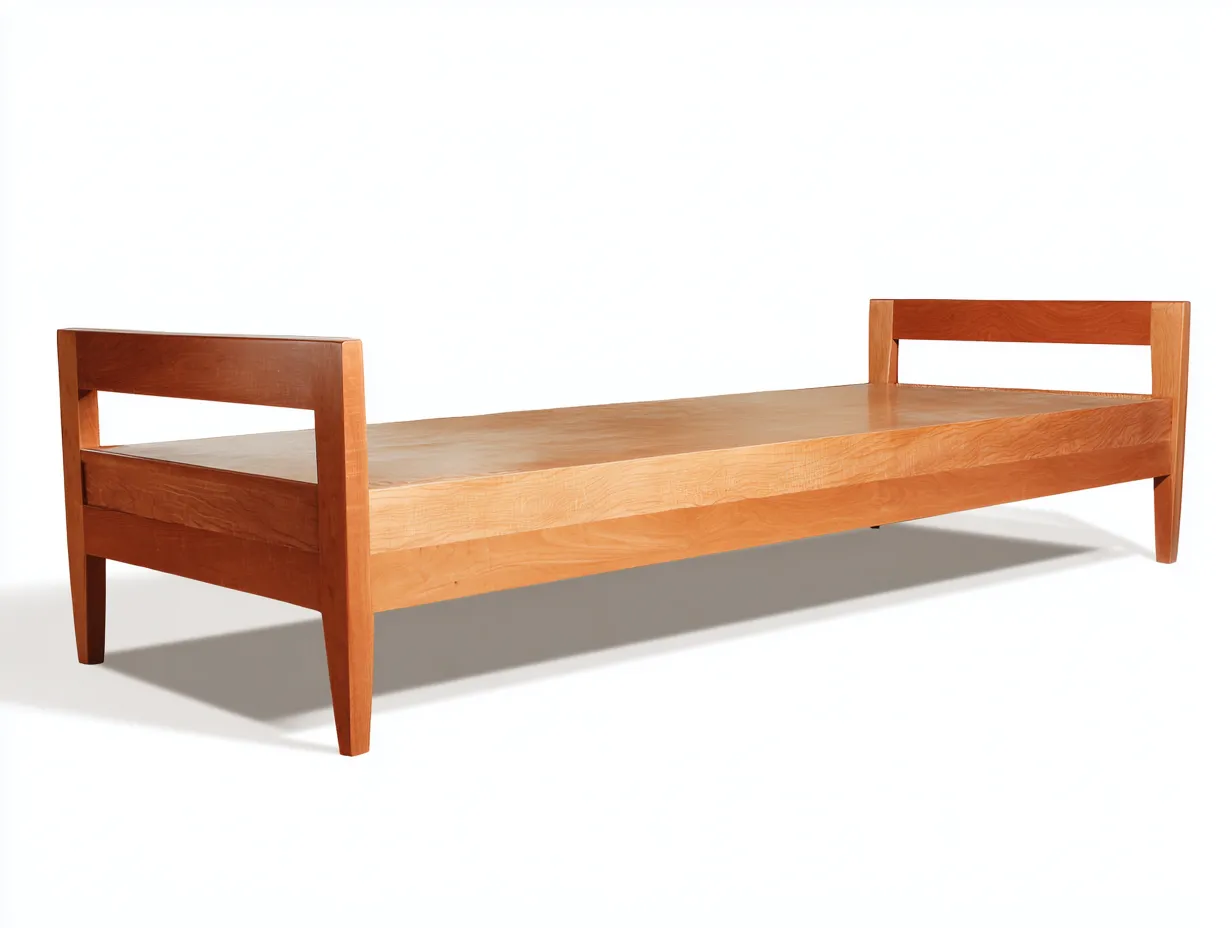 Bett aus Holz 210x97x70 cm - helles kirschbraun - geradliniges Schlafzimmerbett-Sanorihome
