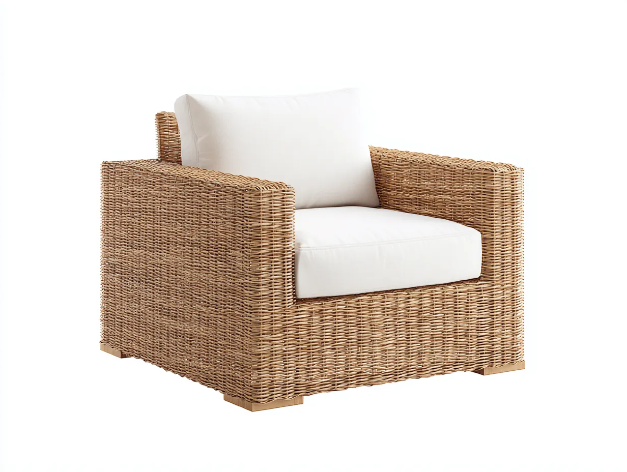 Loungesessel aus Teakholz 81x79x77 cm - Natur und Taupe - für Garten und Terrasse mit offener Rahmenform-Sanorihome