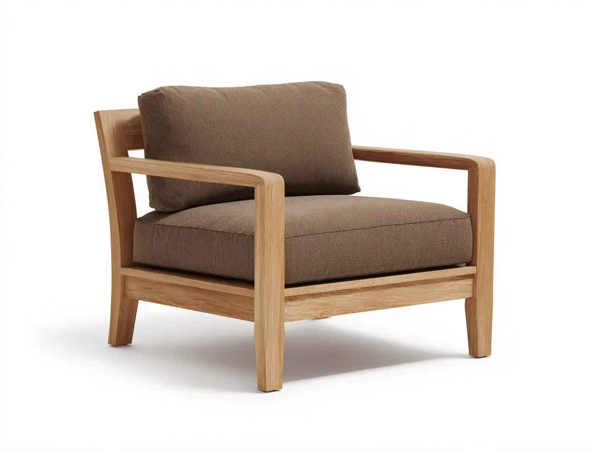 Loungesessel aus Rattan 83x81x86 cm - Natur und Weiß - für Garten und Terrasse mit geschwungener Form-Sanorihome