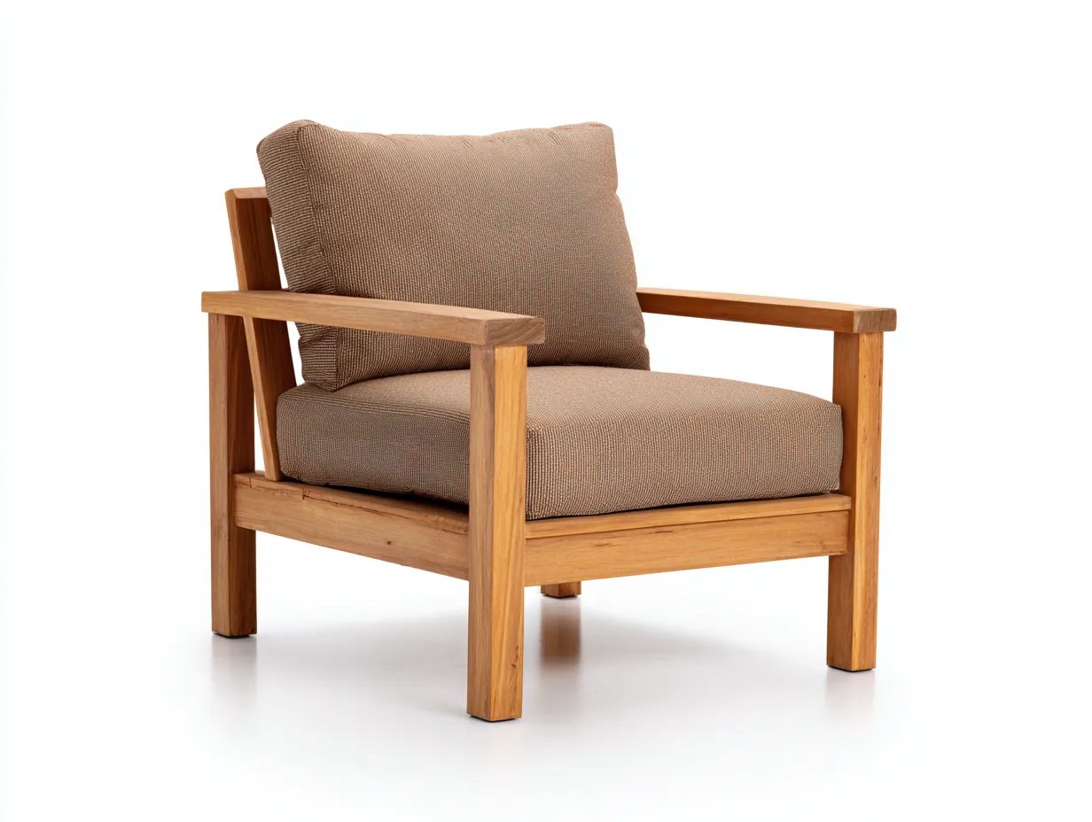Loungesessel aus Rattan 84x80x86 cm - Natur und Weiß - für Terrasse und Garten im kompakten Outdoorstil-Sanorihome