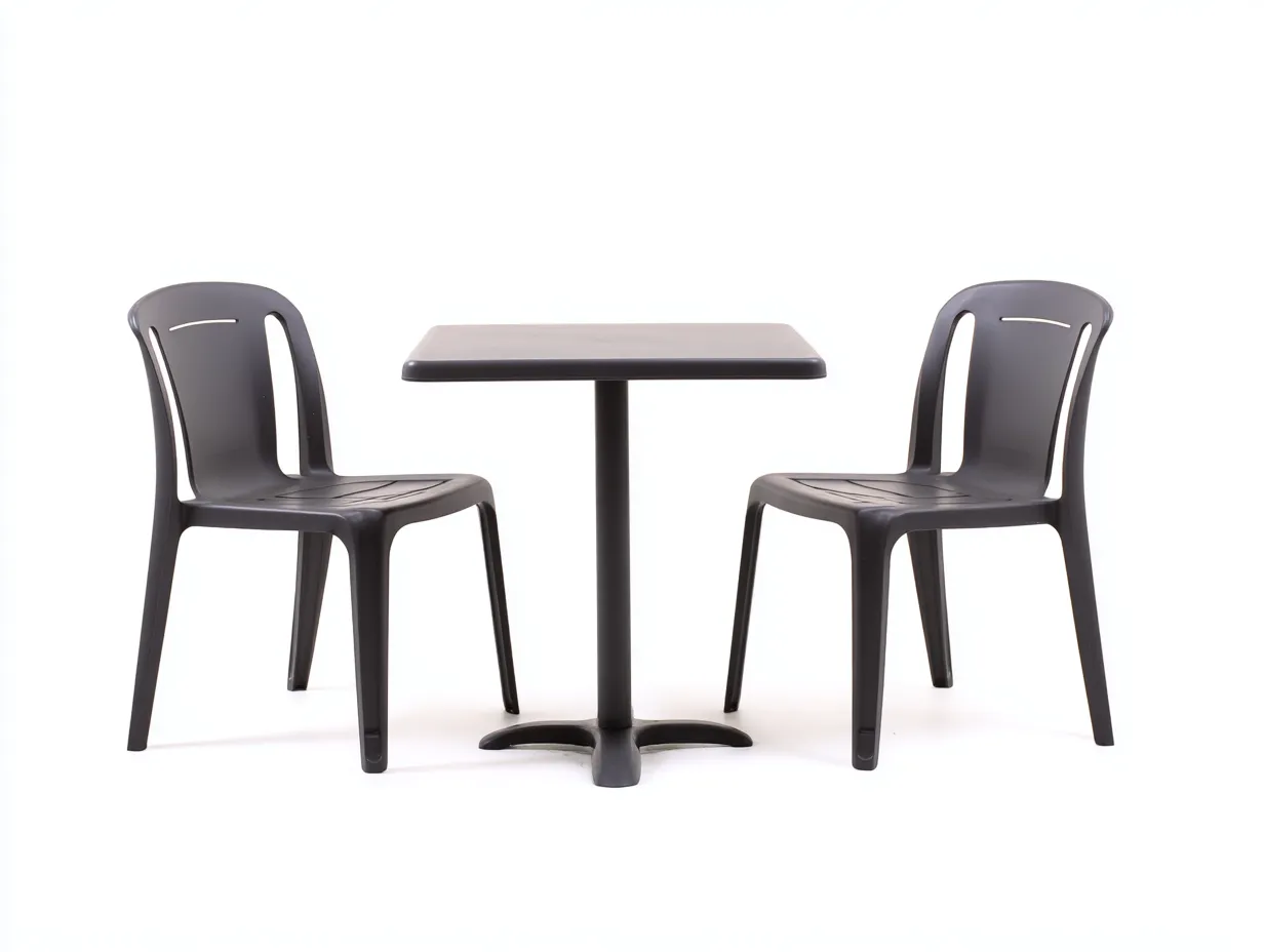 Essgruppe Kunststoff 72x72x74 cm - schwarz - quadratisches Outdoor-Set-Sanorihome