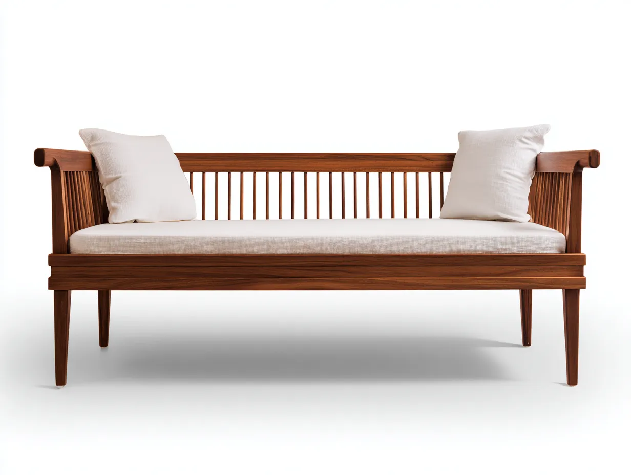 Bett aus Holz 211x100x80 cm - nussbraun - Tagesbett mit feinen Seitenstreben-Sanorihome