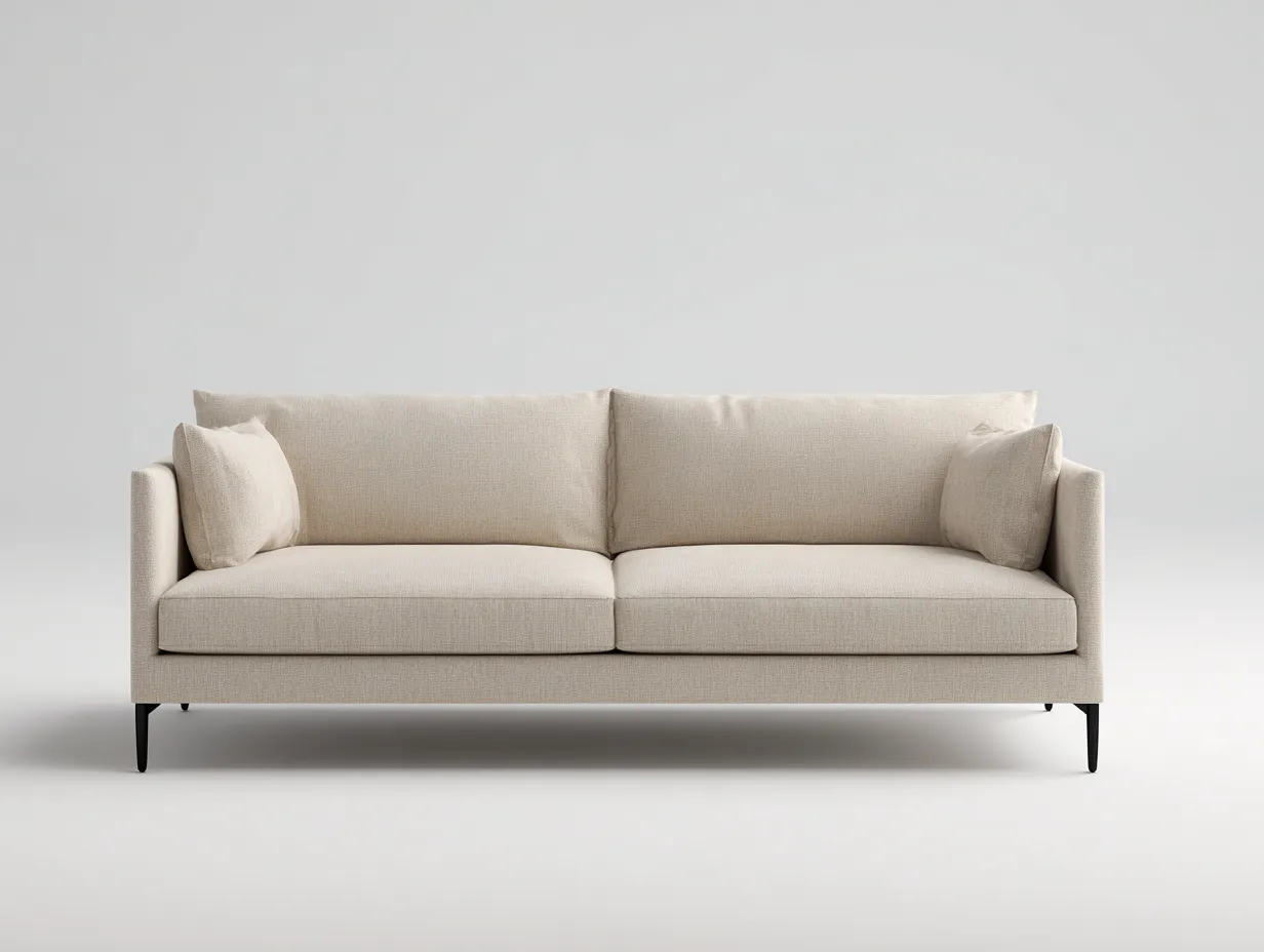 2-Sitzer Sofa Leinen 175x88x80 cm - hellbeige - skandinavisches Wohnzimmerdesign-Sanorihome