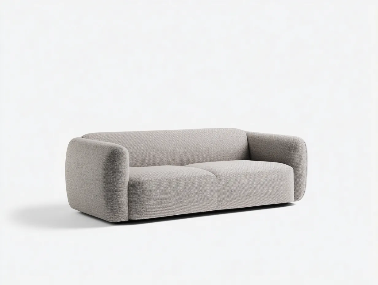 2-Sitzer Sofa Stoff 182x87x80 cm - hellgrau - modernes Wohnzimmerdesign-Sanorihome