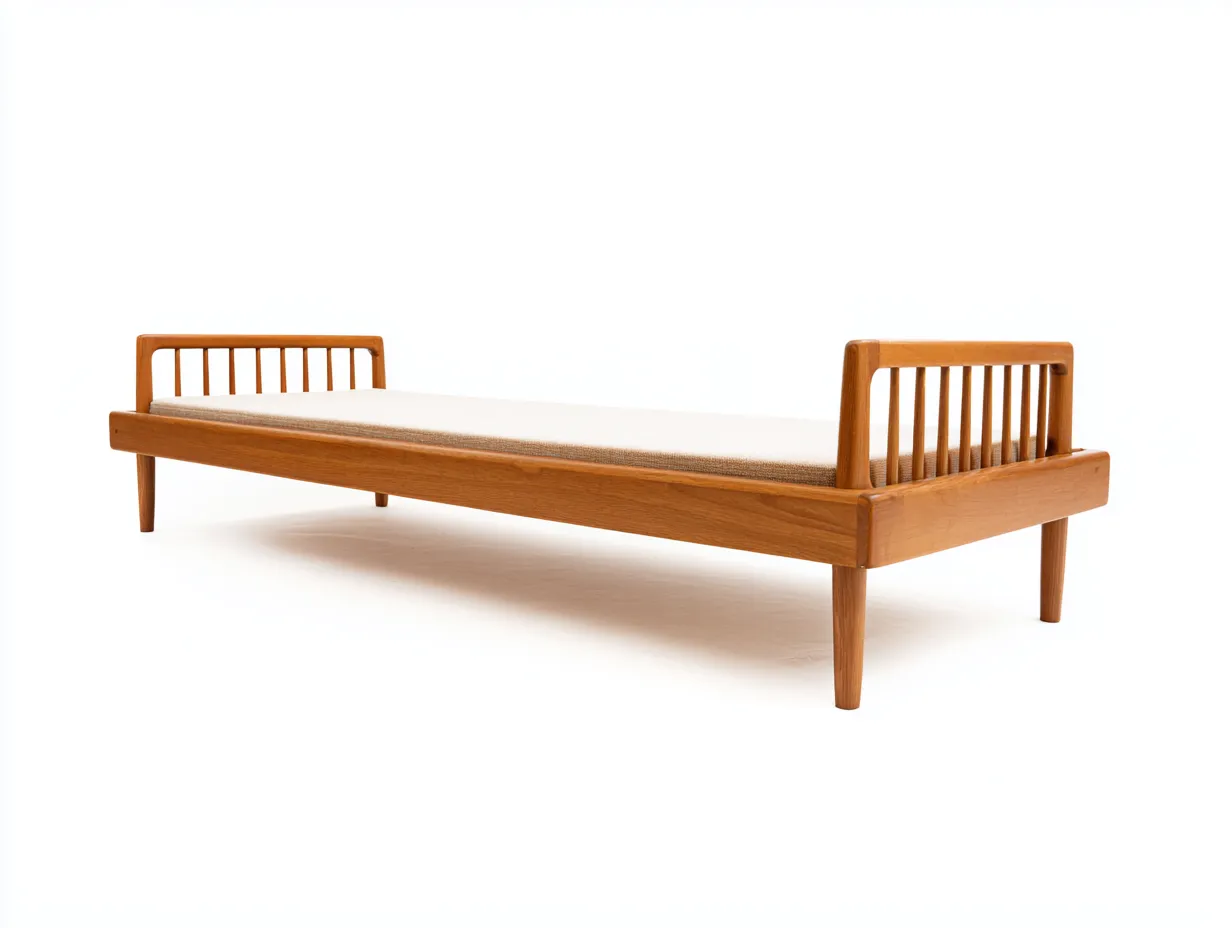 Bett aus Holz 209x96x66 cm - honigbraun - Tagesbett mit Rundstreben-Sanorihome