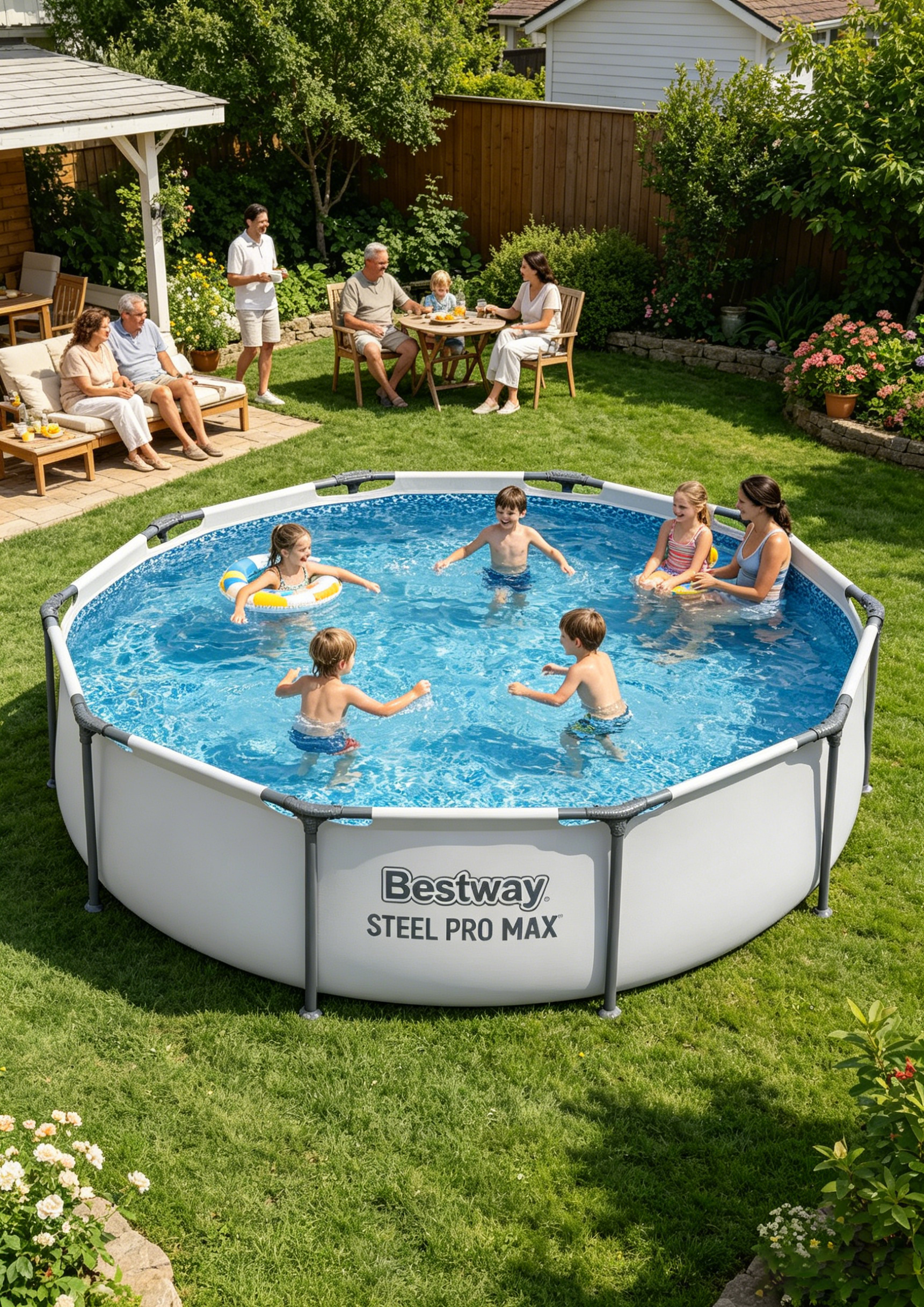 Bestway Steel Pro MAX 10'x30" Round Above Ground Outdoor Swimming Pool with Pump（free shipping）