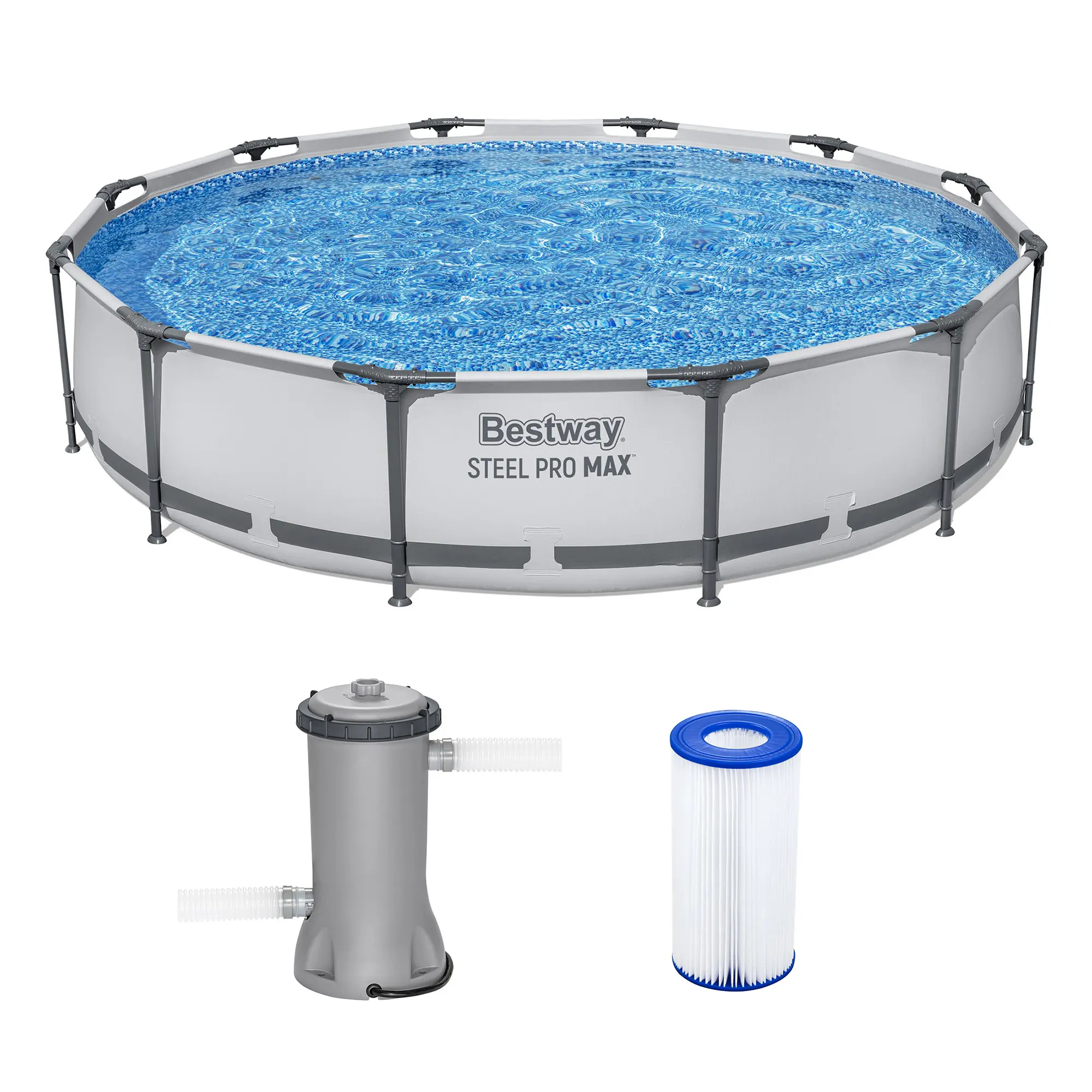 Bestway Steel Pro MAX 10'x30" Round Above Ground Outdoor Swimming Pool with Pump