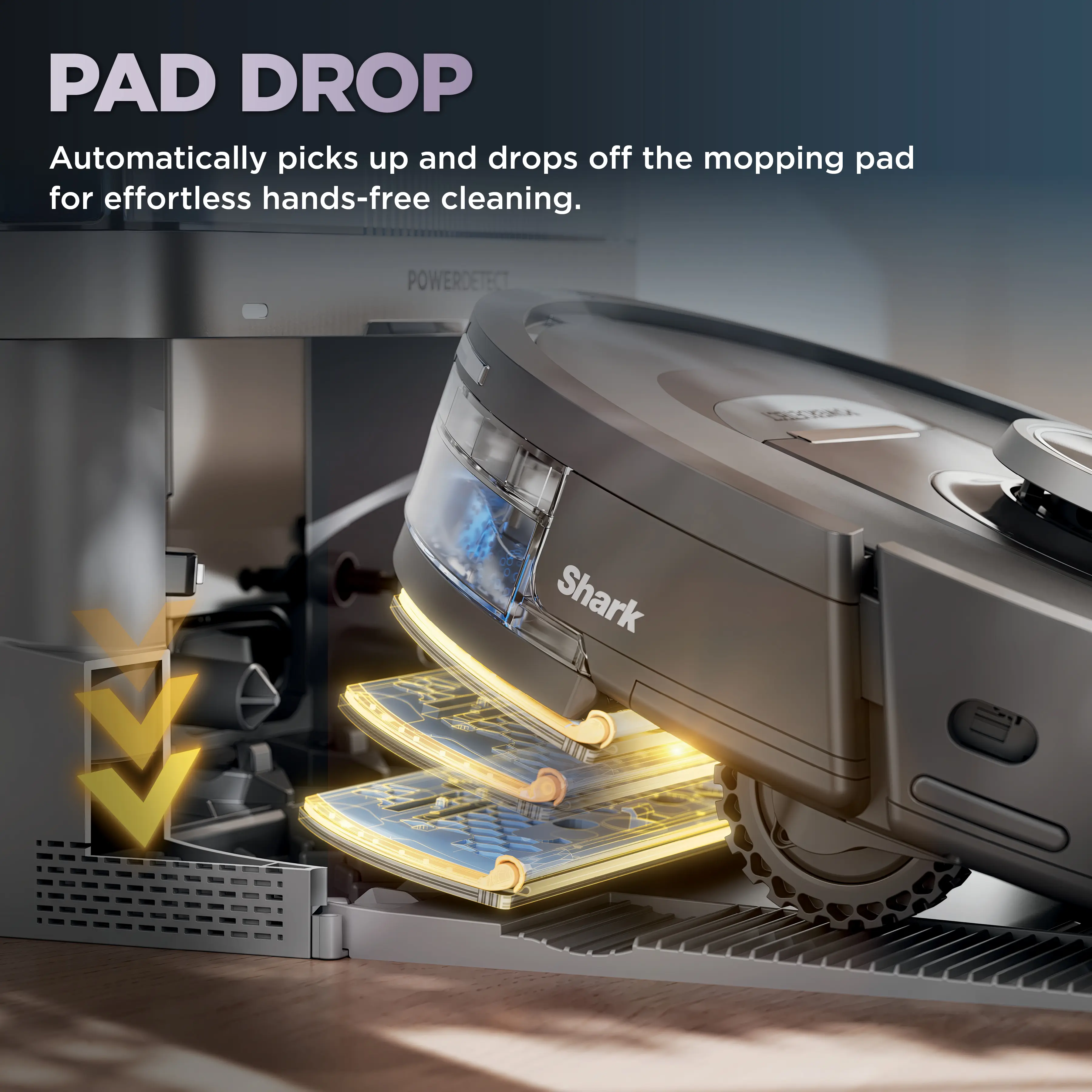 Shark PowerDetect 2-in-1 Robot Vacuum and Mop with NeverTouch Base - RV2820YE