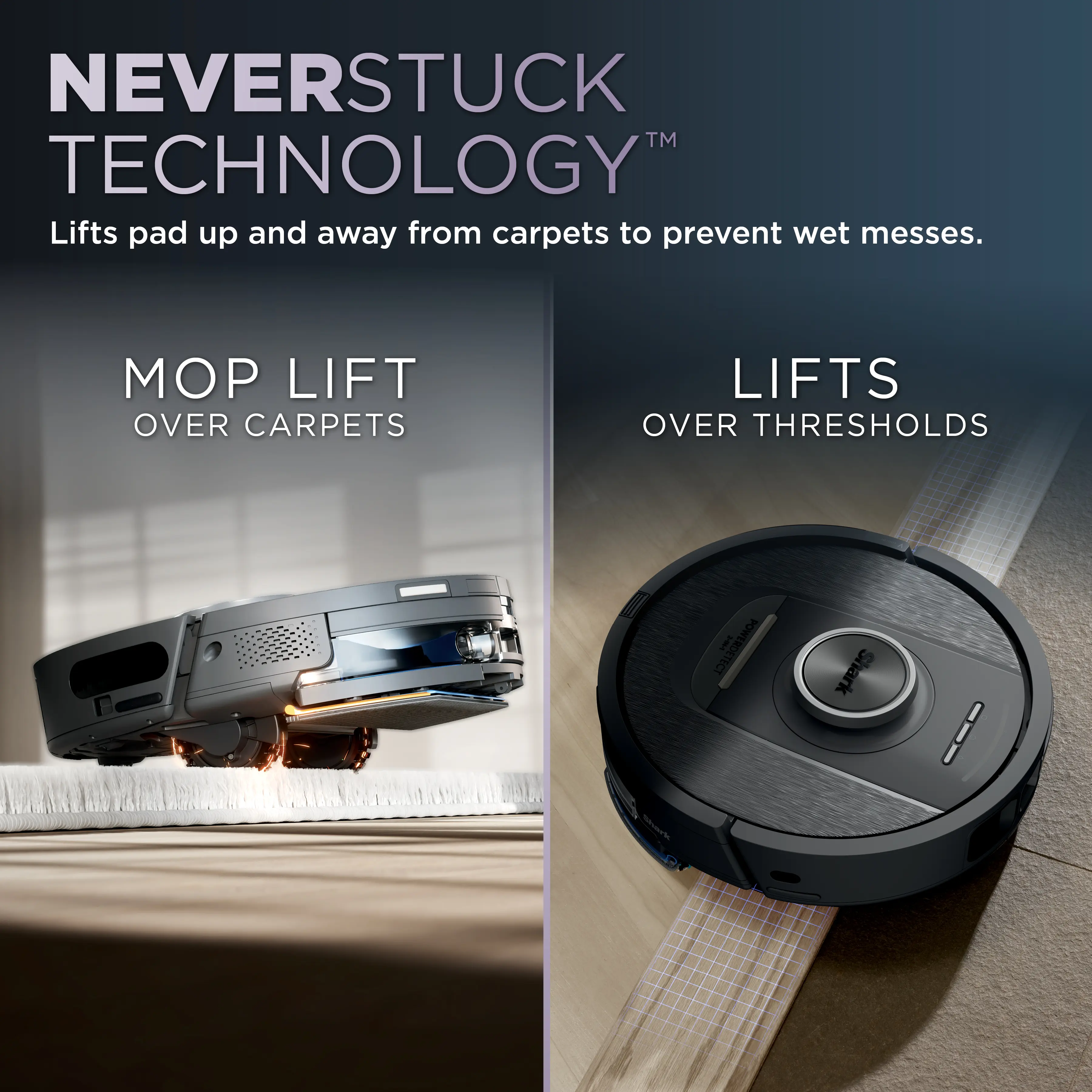 Shark PowerDetect 2-in-1 Robot Vacuum and Mop with NeverTouch Base - RV2820YE