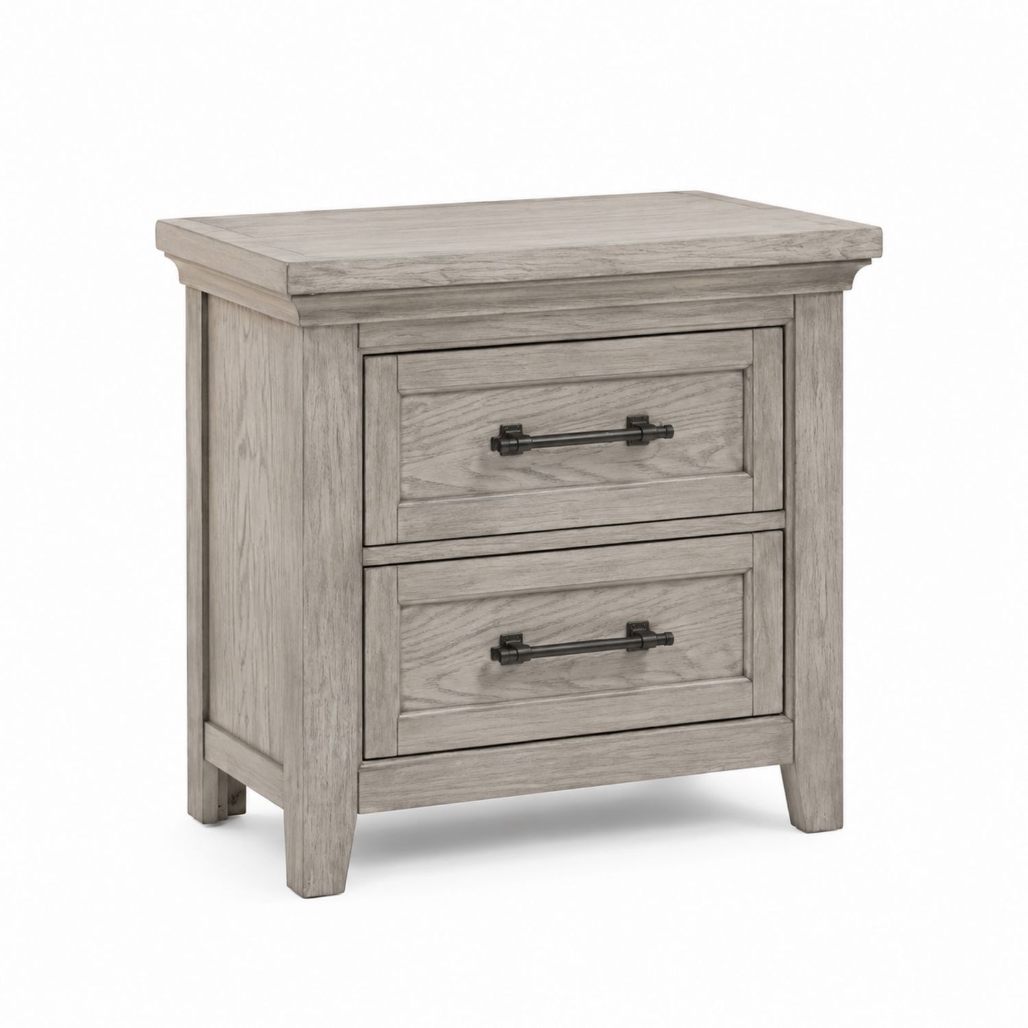 Stolik nocny drewniany dębowy szary 60x45x55 cm