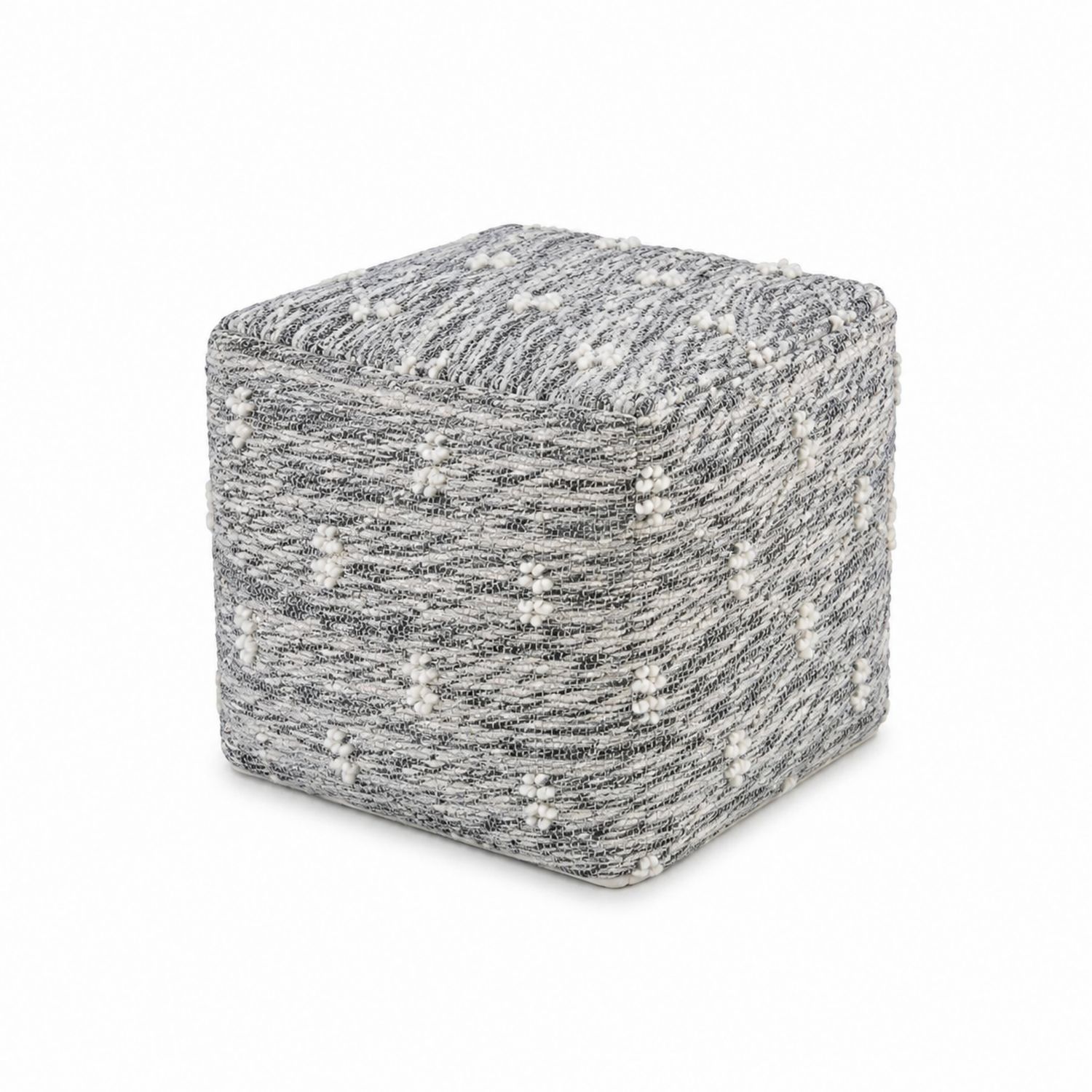 Podnóżek kwadratowy 40x40x40 cm z tkaniny poliestrowej