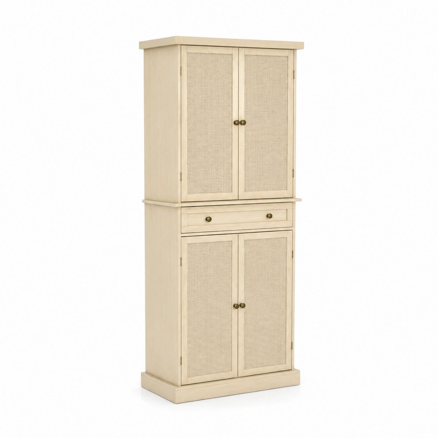 Kredens z rattanu i drewna bukowego 180x80x40 cm