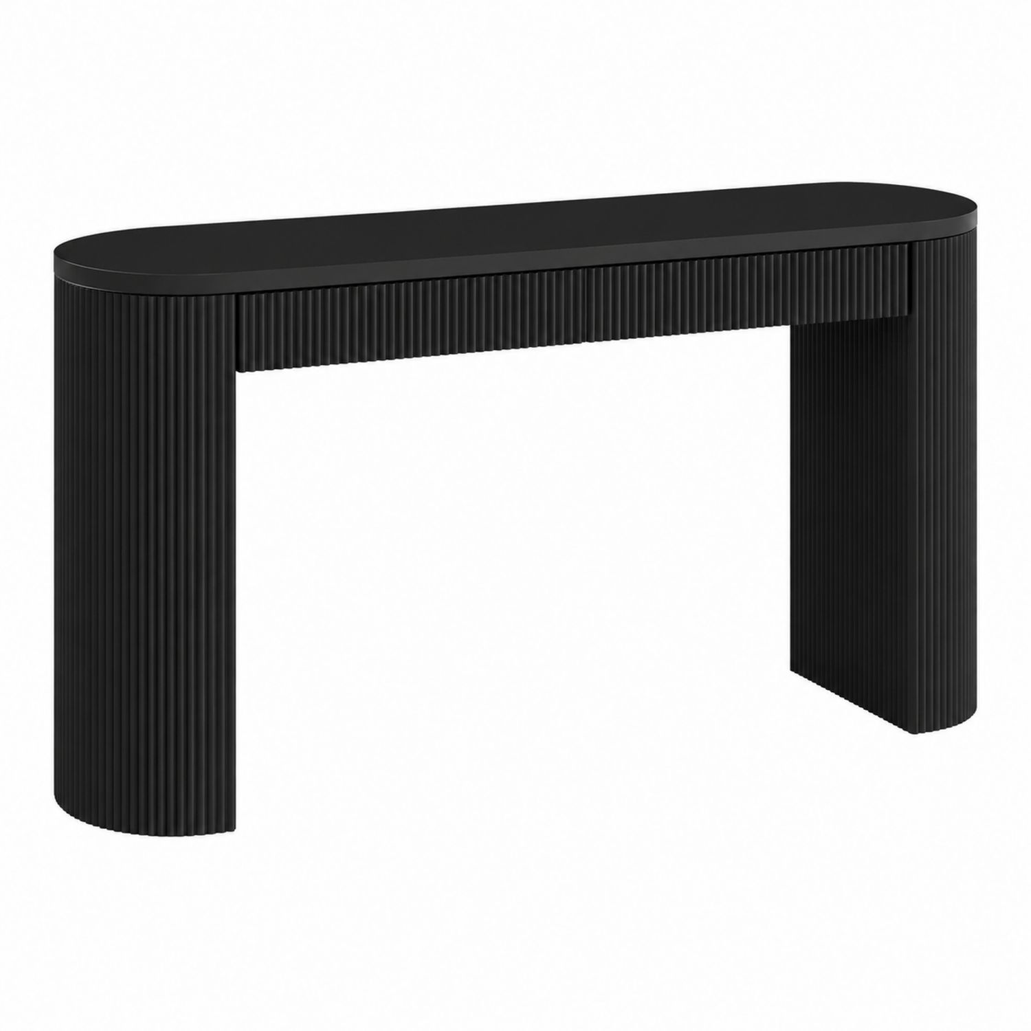 Stolik konsolowy owalny 120x40x75 cm MDF Czarny