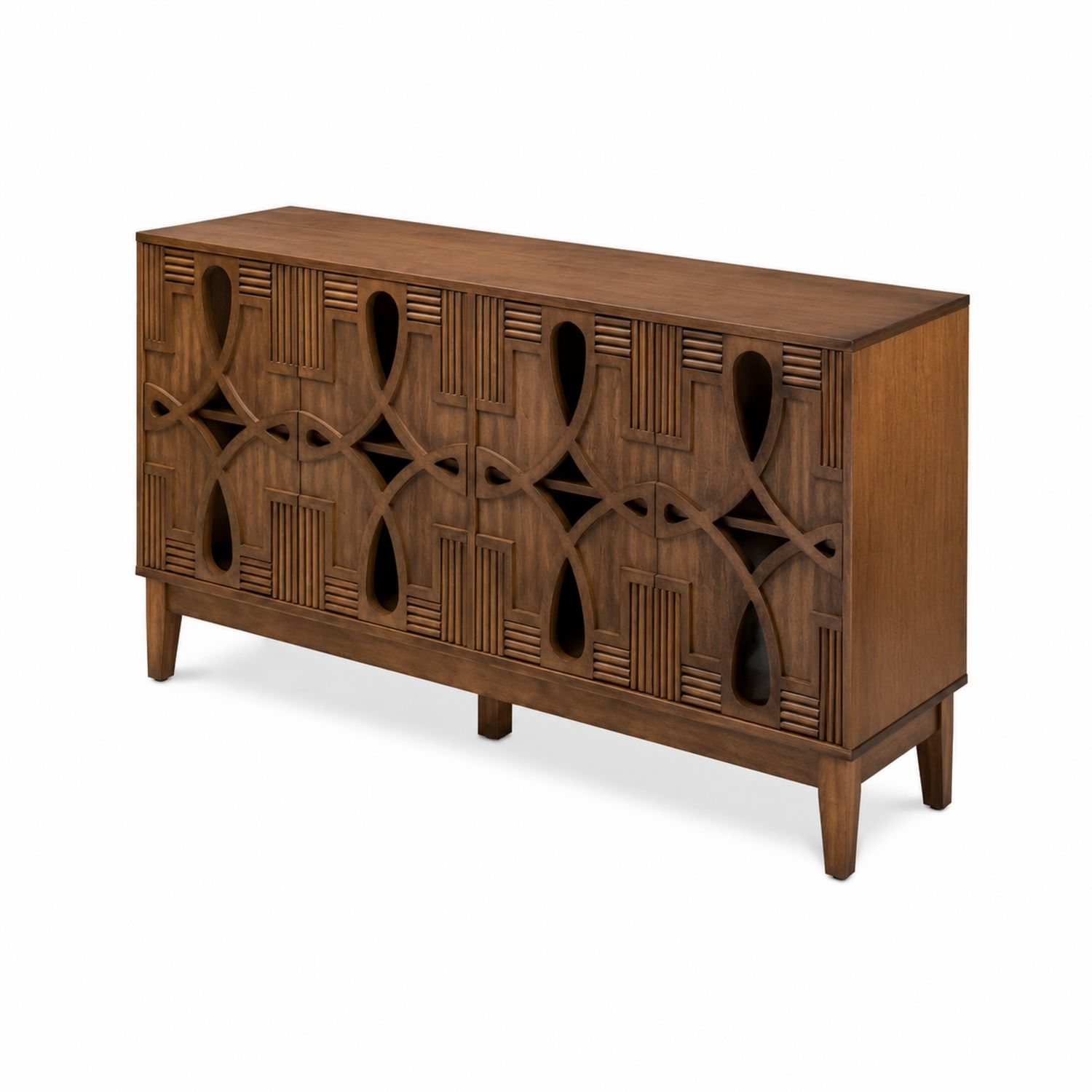 Kredens z litego drewna z dekoracyjnym frontem, 120x40x80cm-novarvex