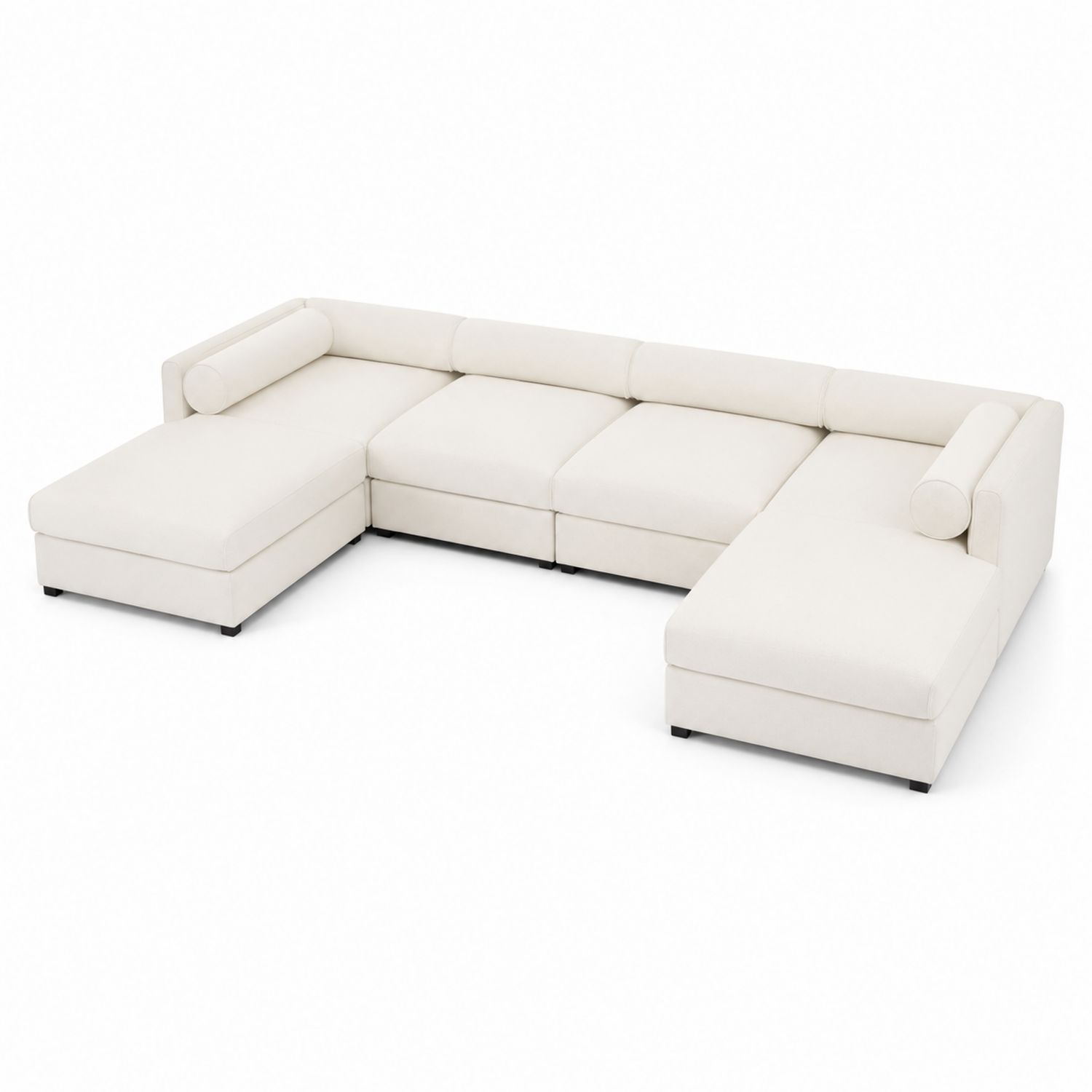 Biała modułowa sofa narożna L z materiału-novarvex
