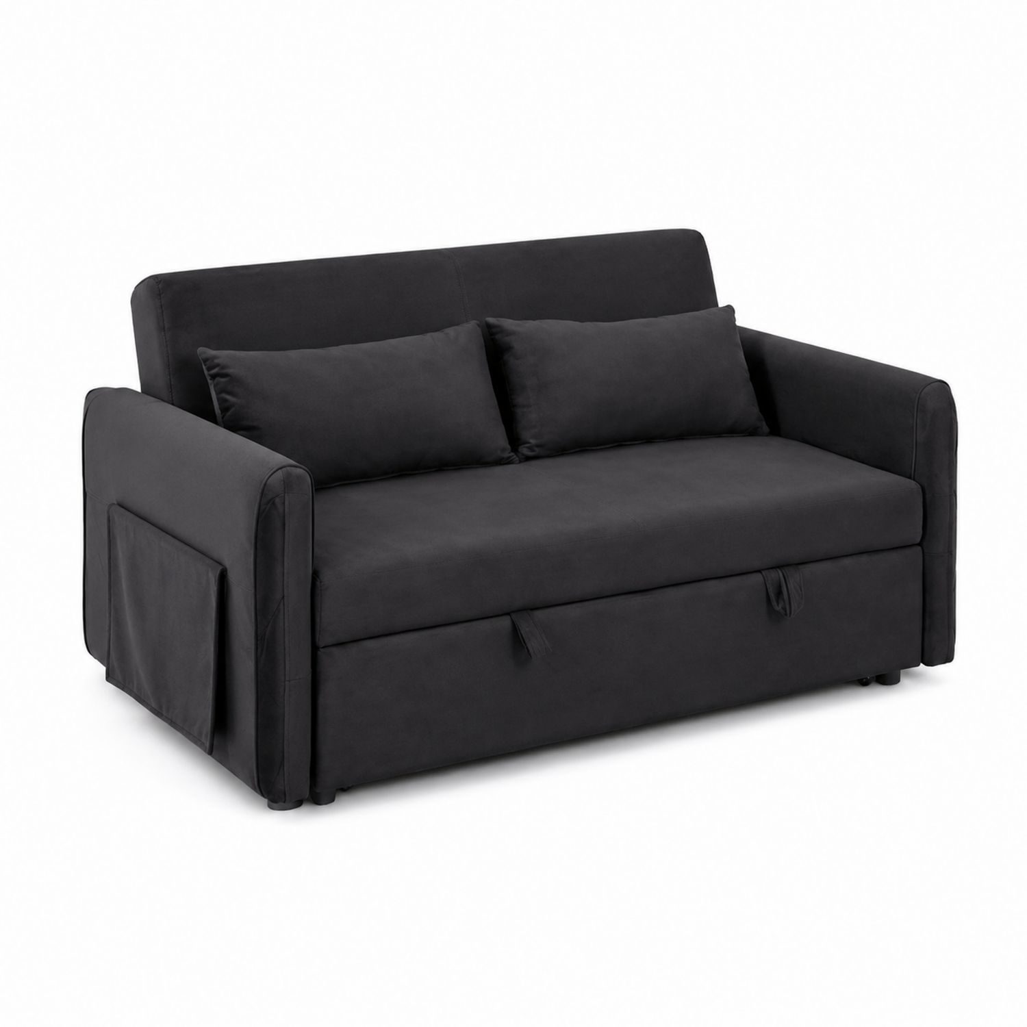 Sofa rozkładana z tkaniny 190x85x90 cm Czarna-novarvex