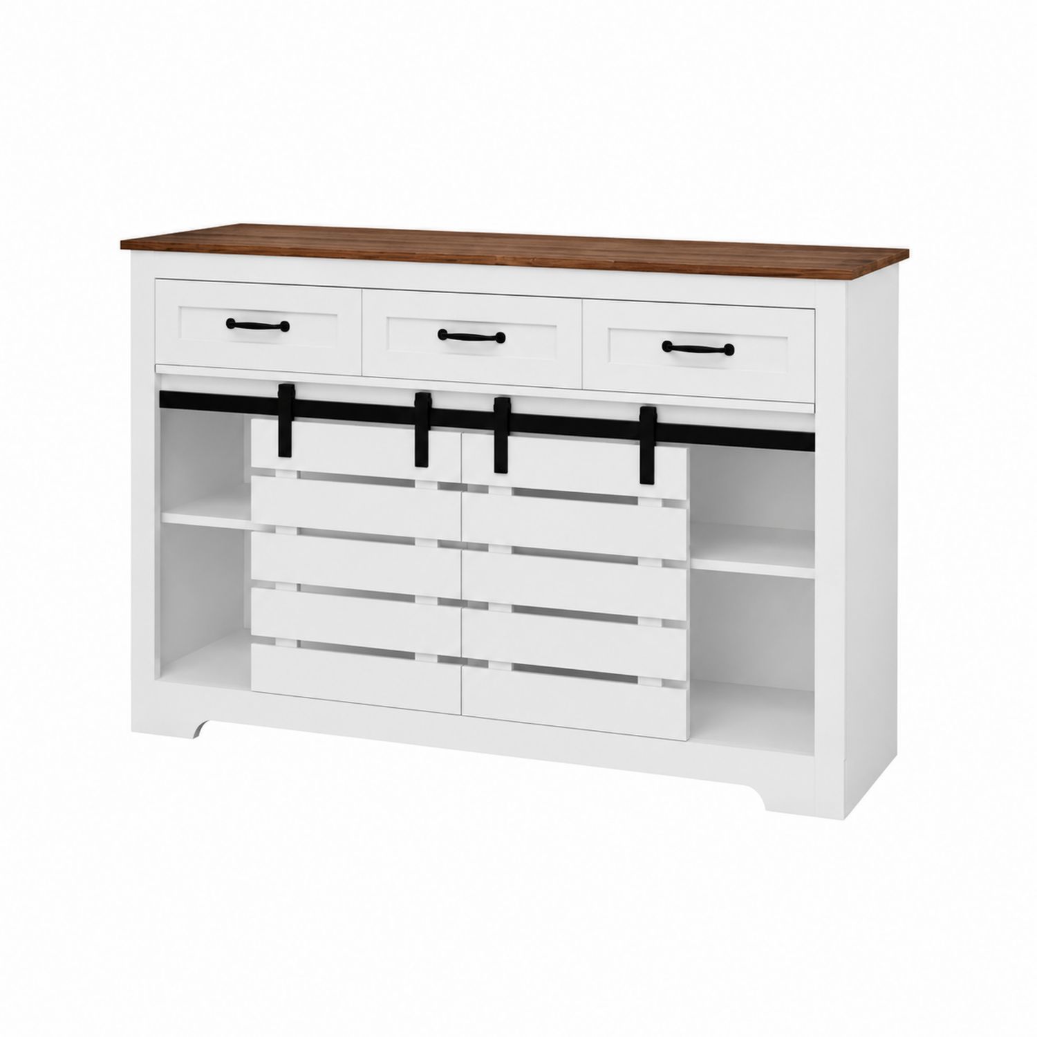 Kredens z drewna sosnowego i metalowymi uchwytami 120 cm-novarvex