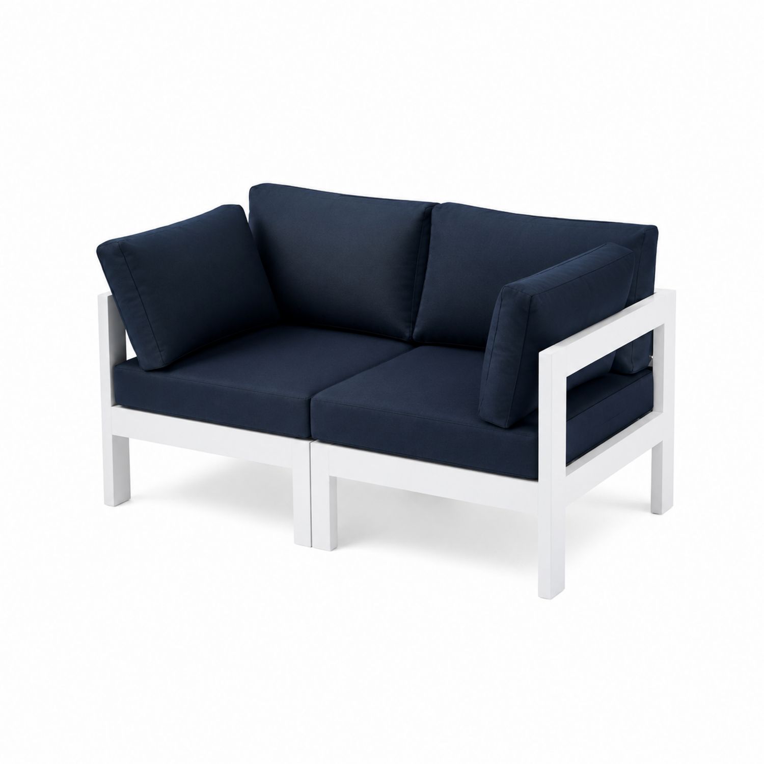 Sofa ogrodowa narożna aluminiowa z poduszkami Granatowy/Biały-novarvex