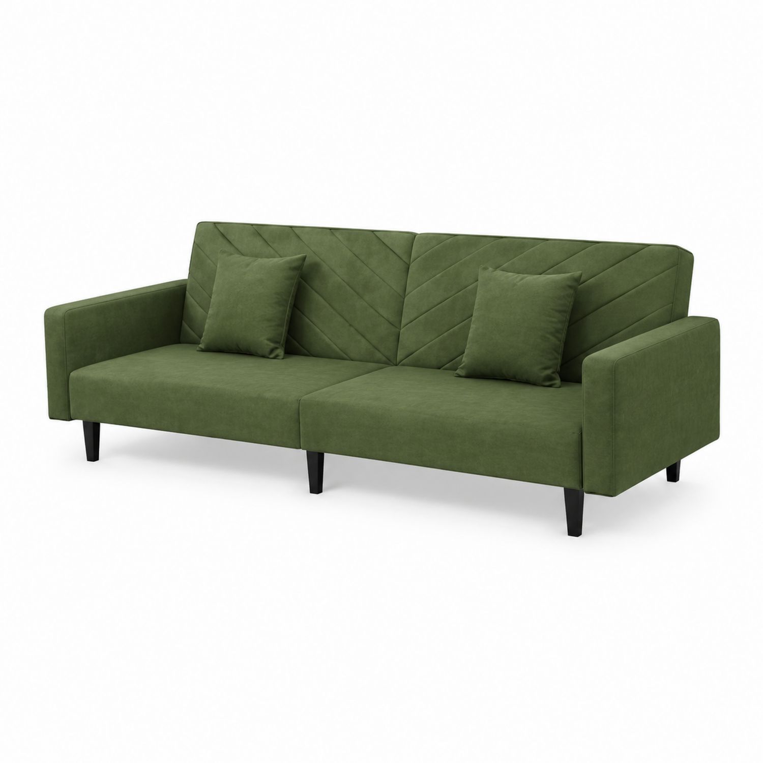 Sofa rozkładana zielona welurowa-novarvex