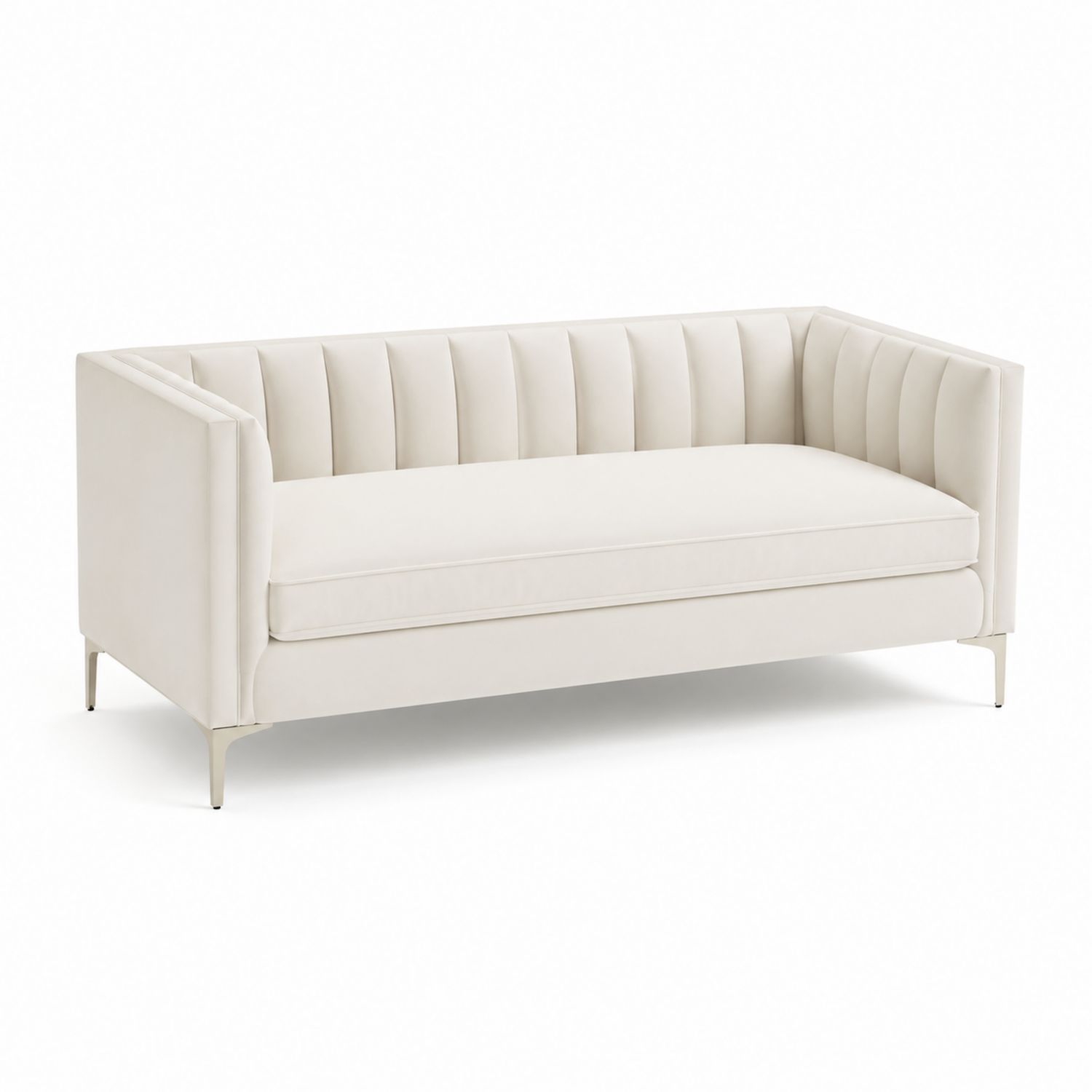 Sofa dwuosobowa z tkaniny w kolorze Kremowym-novarvex