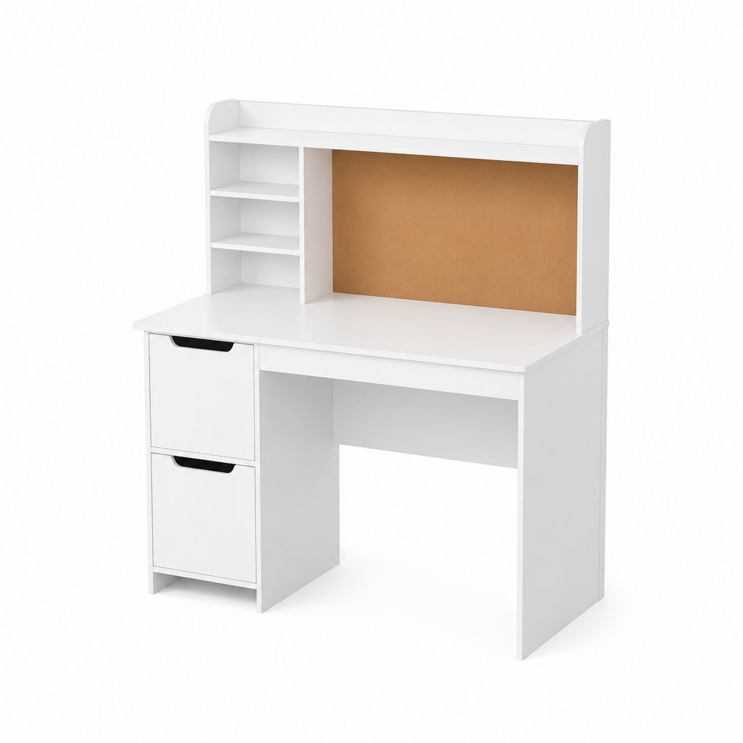 Biurko z półkami i szufladami białe MDF 100x60x120 cm-novarvex