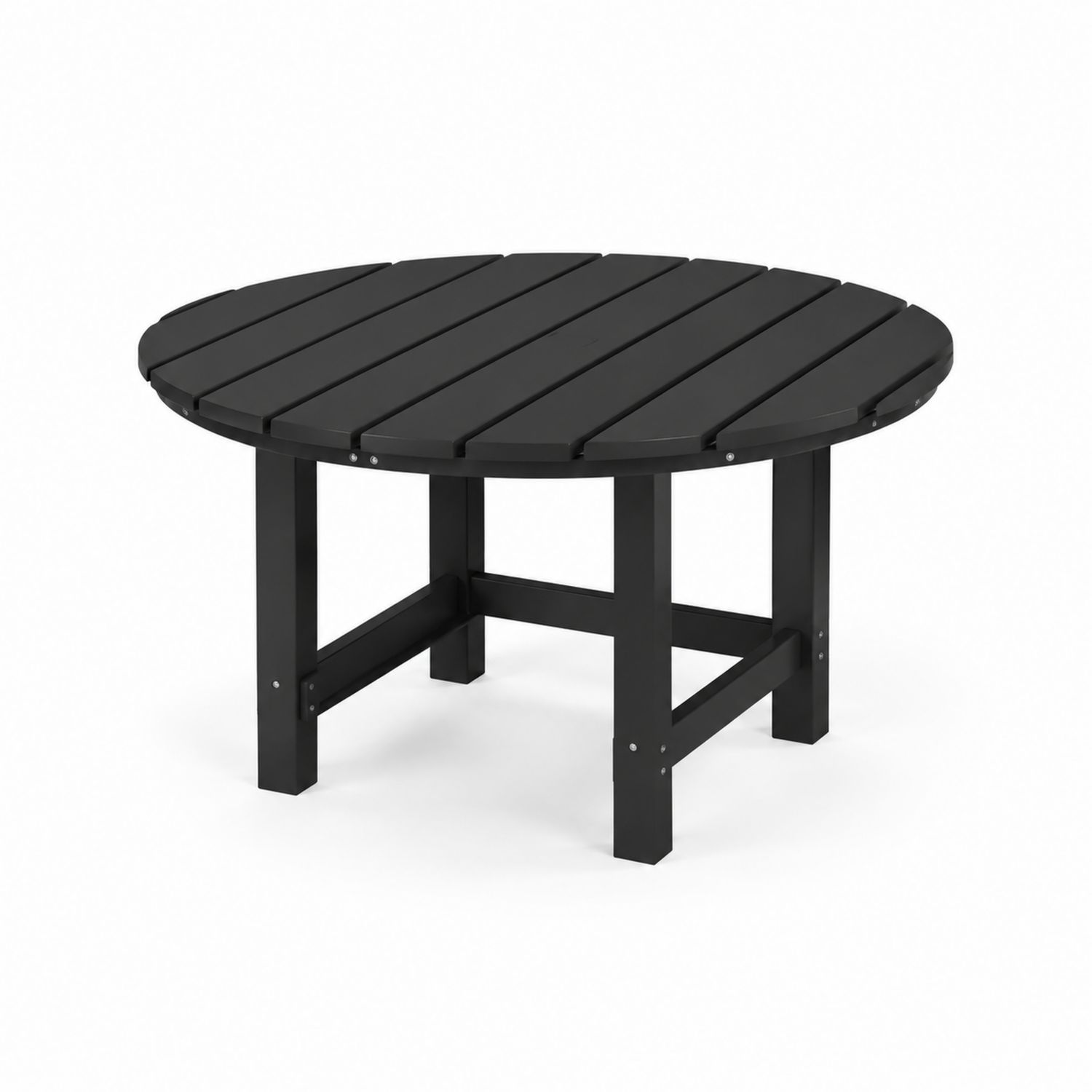 Okrągły stolik aluminiowy czarny 80 cm-novarvex