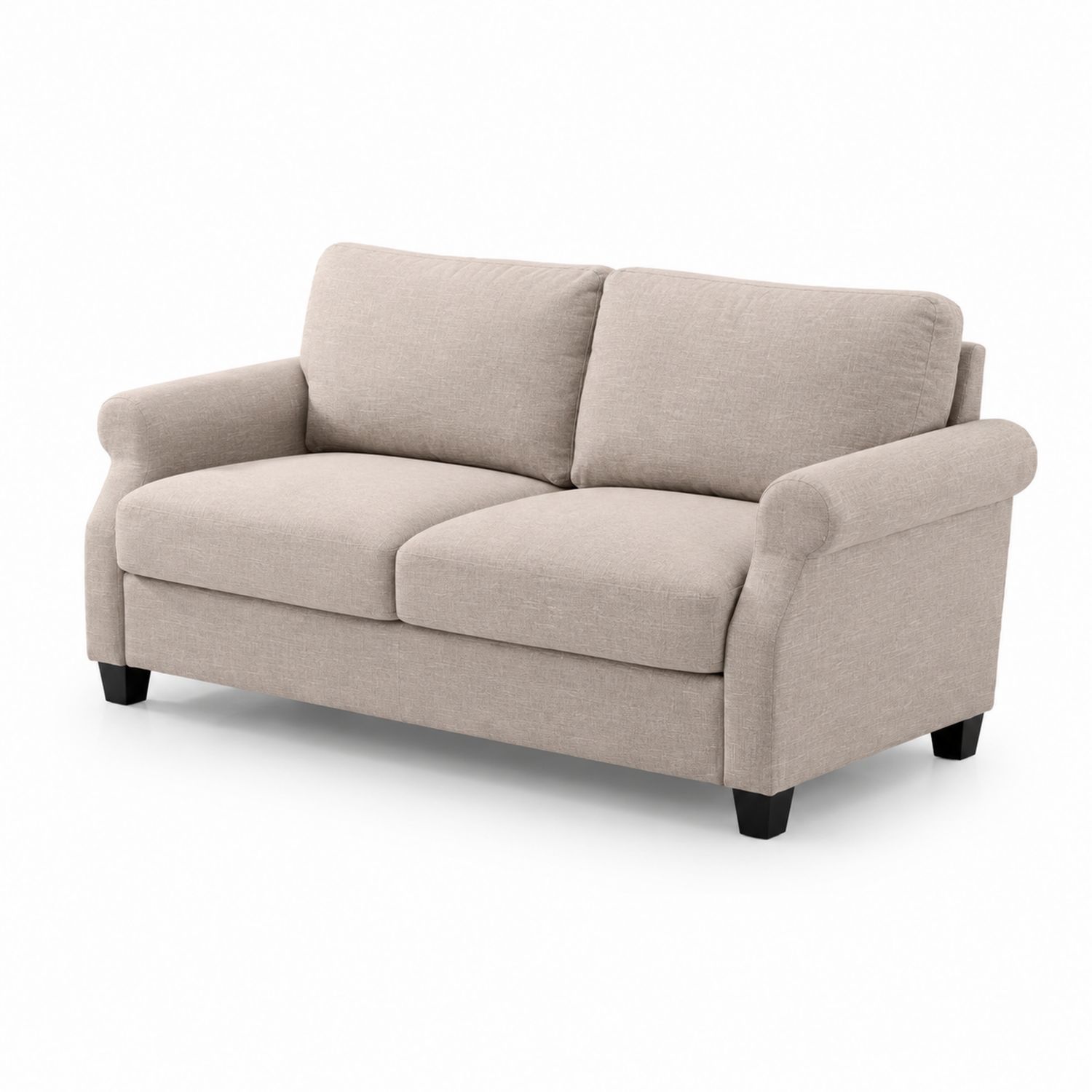 Sofa dwuosobowa tkanina poliester 200x90x85 cm Beżowa-novarvex