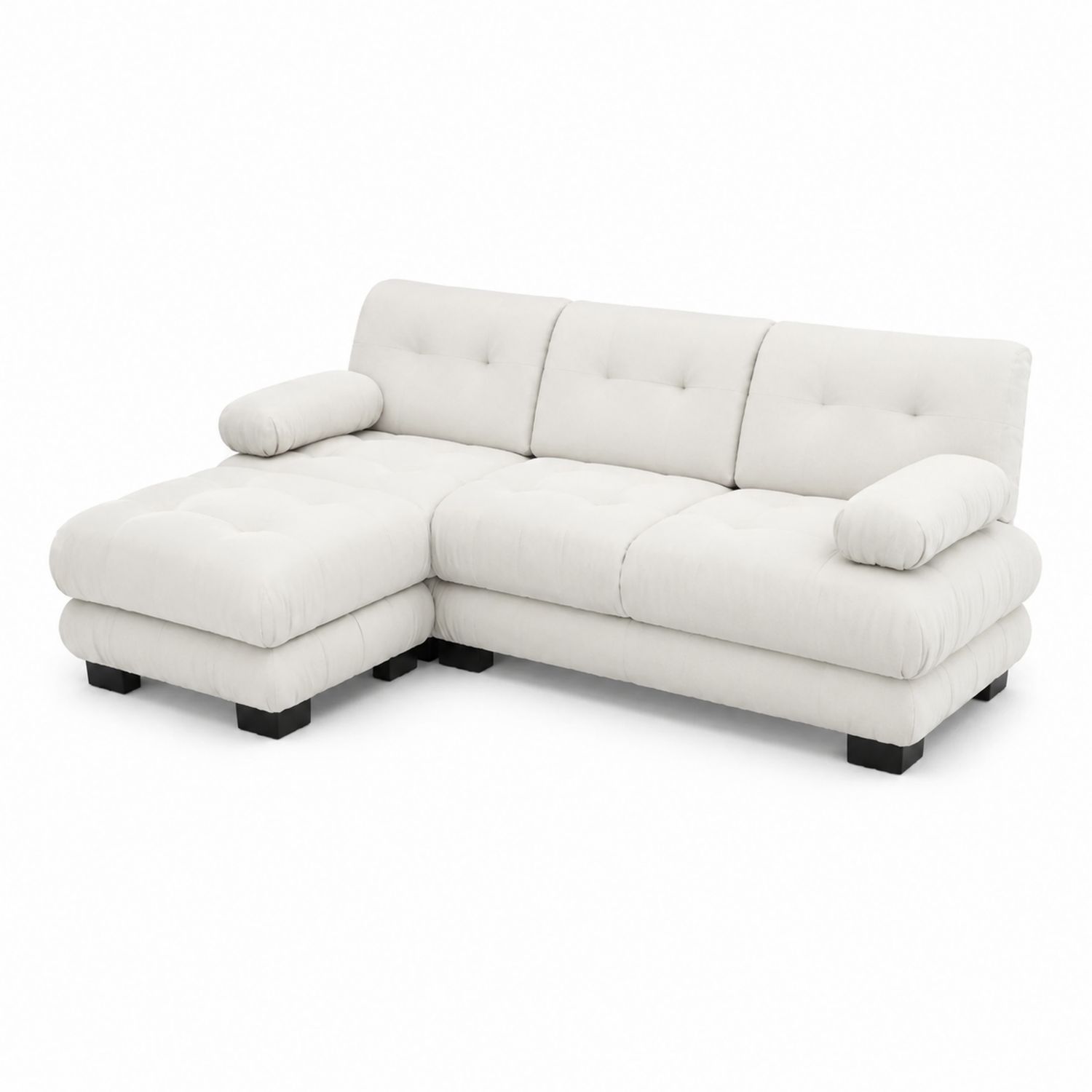Sofa narożna tapicerowana L kształt 220 cm biały-novarvex