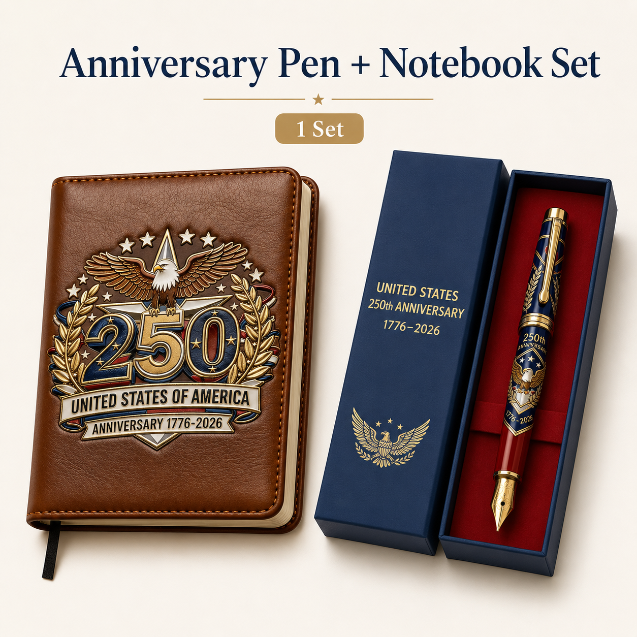 USA 250th Anniversary Notebook &amp; Pen Set A Meaningful Patriotic Gift for Dad🎁-LUN